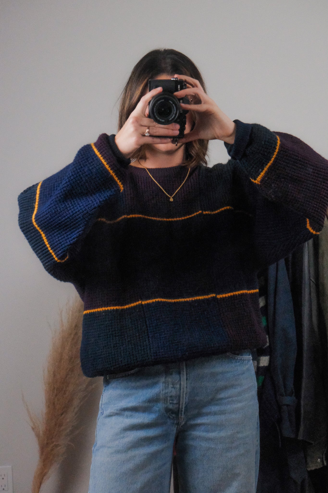 Vintage x Wool Checkered Knit (L)