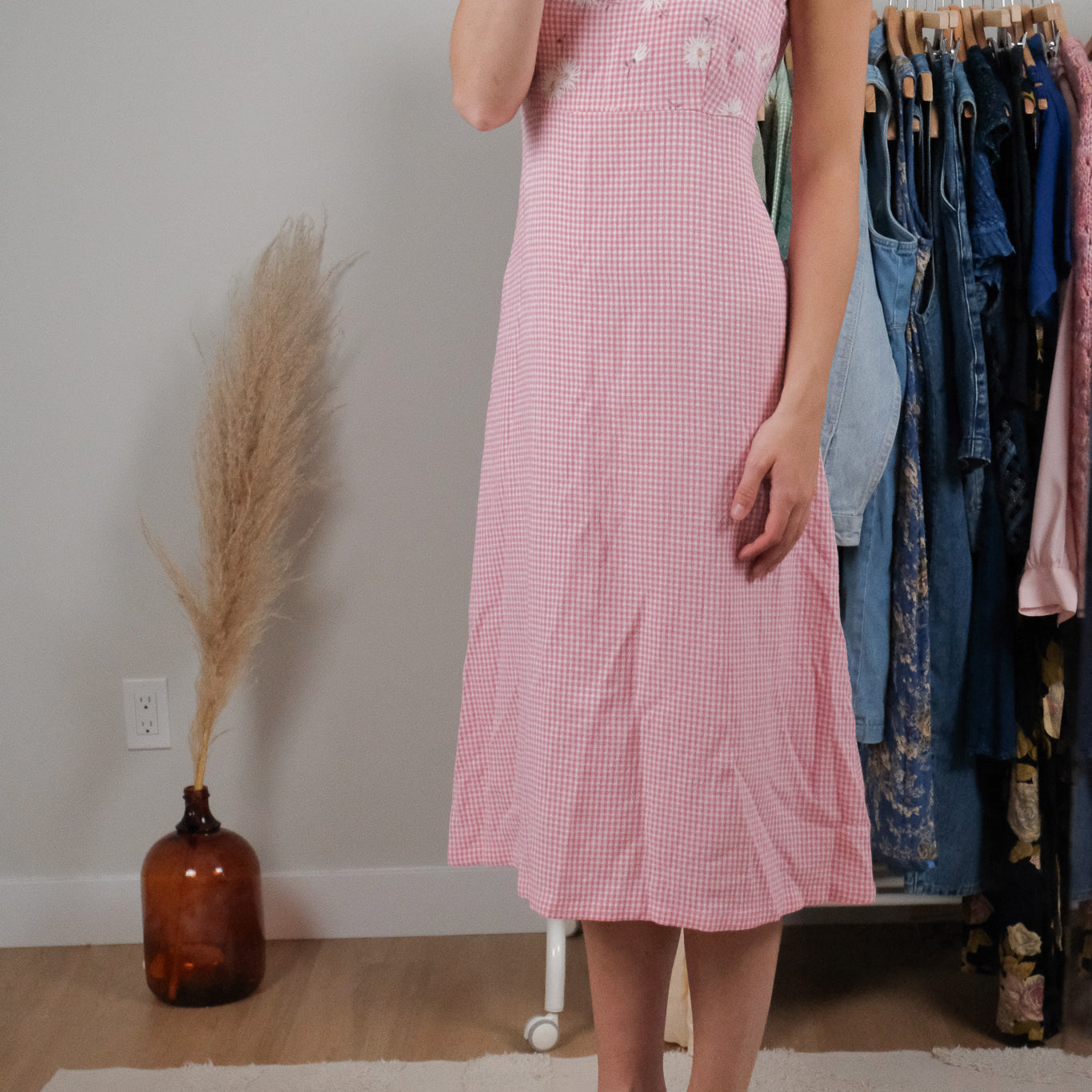 Made in Canada x Vintage x Gingham Daisy Dress (8)
