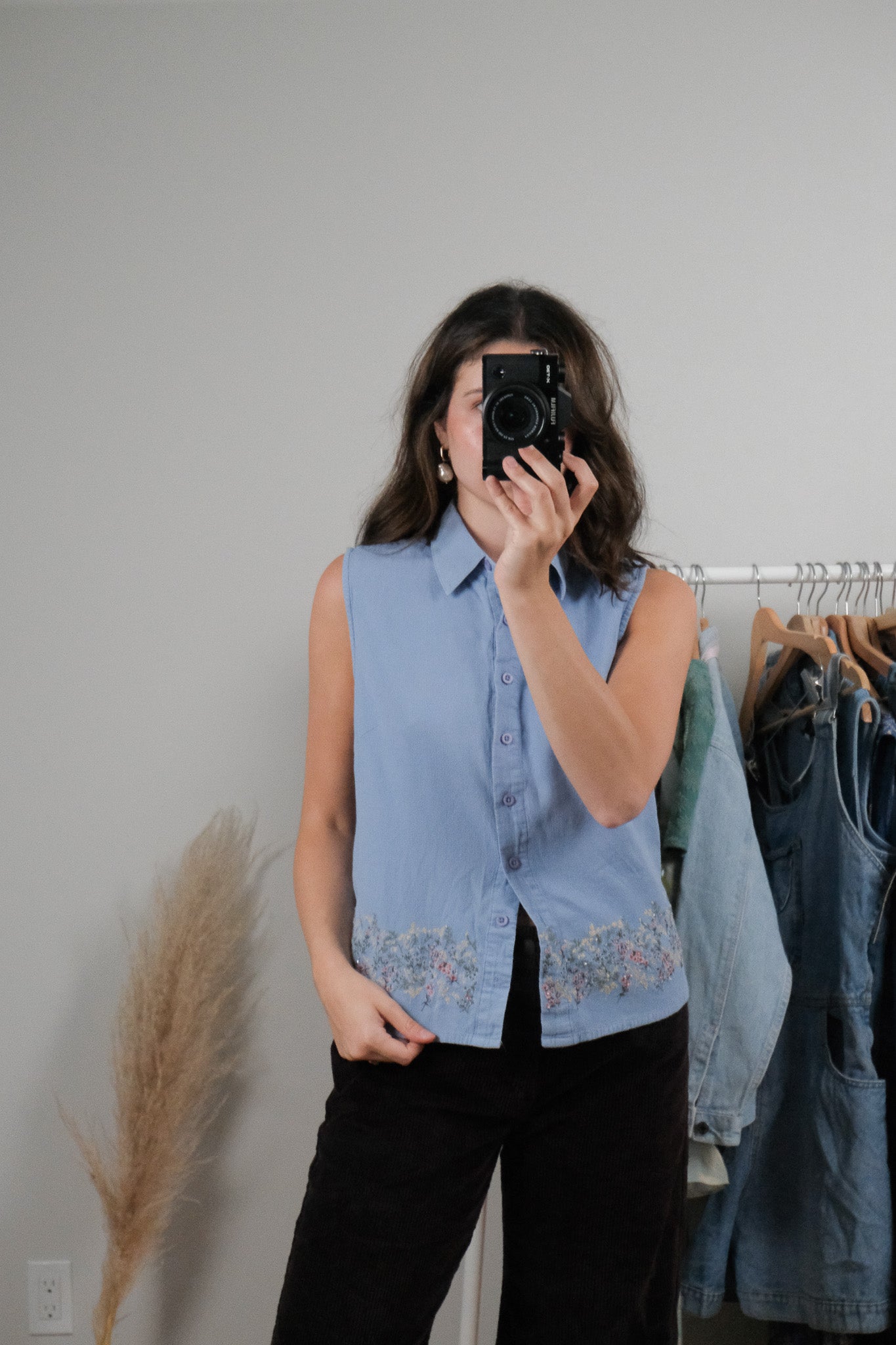 Vintage x Cotton Embroidered/Beaded Tank (M)