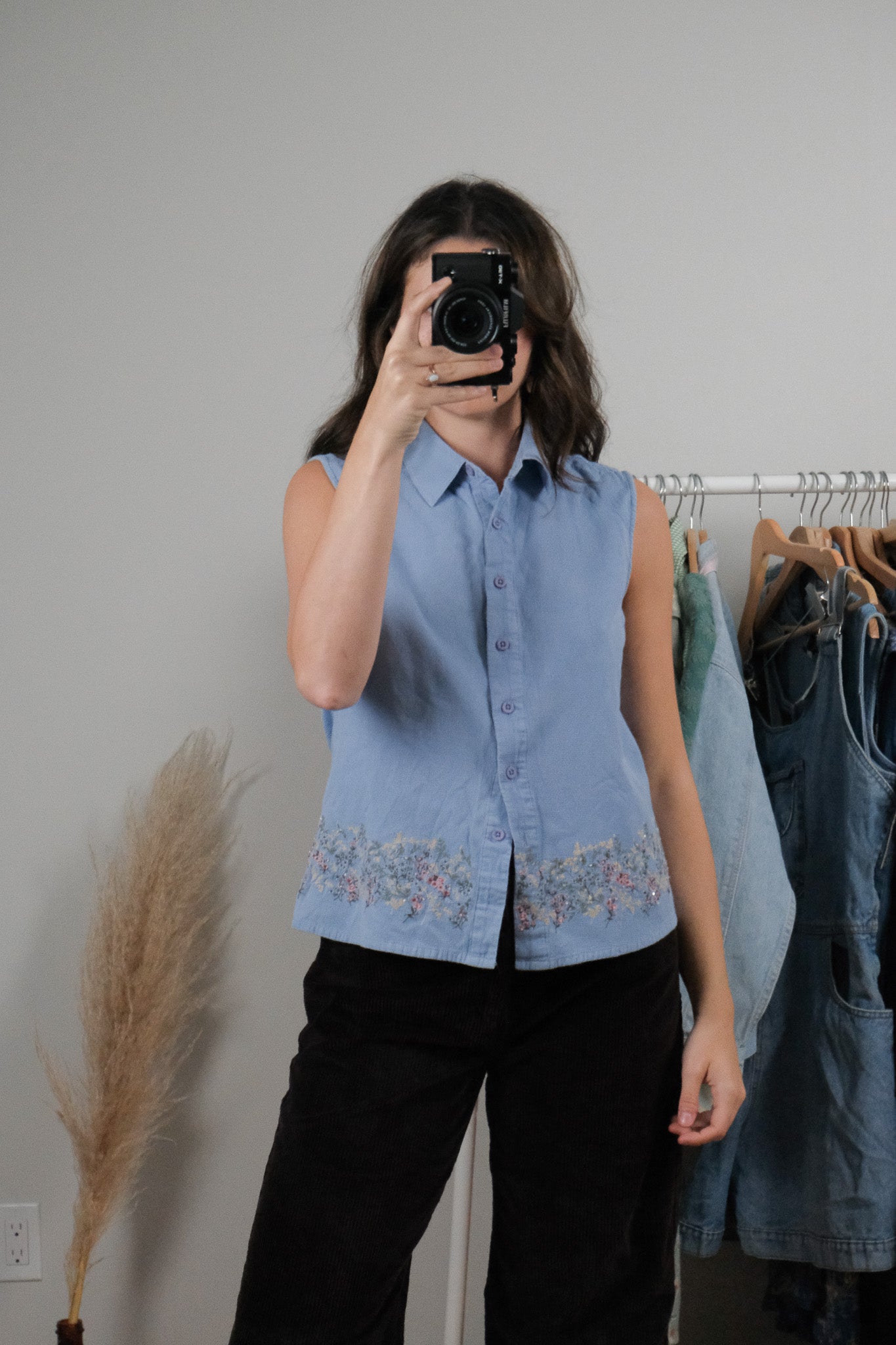 Vintage x Cotton Embroidered/Beaded Tank (M)