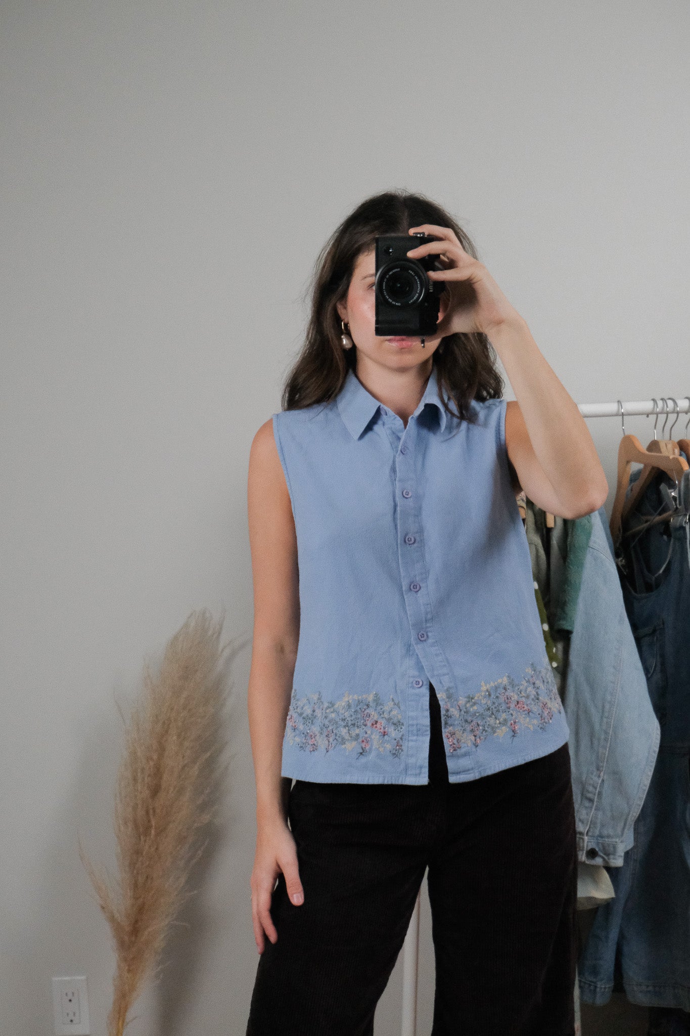 Vintage x Cotton Embroidered/Beaded Tank (M)