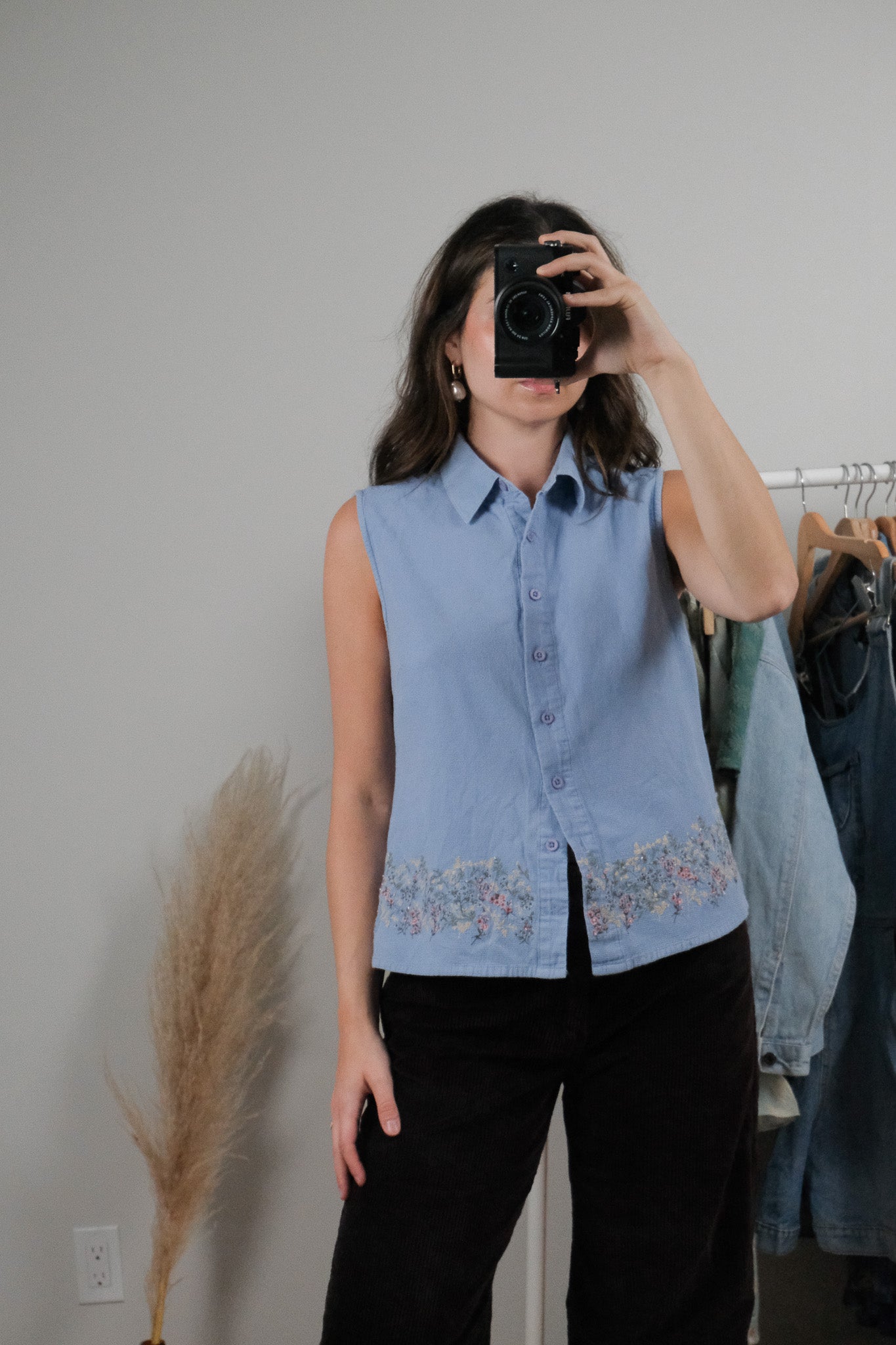 Vintage x Cotton Embroidered/Beaded Tank (M)