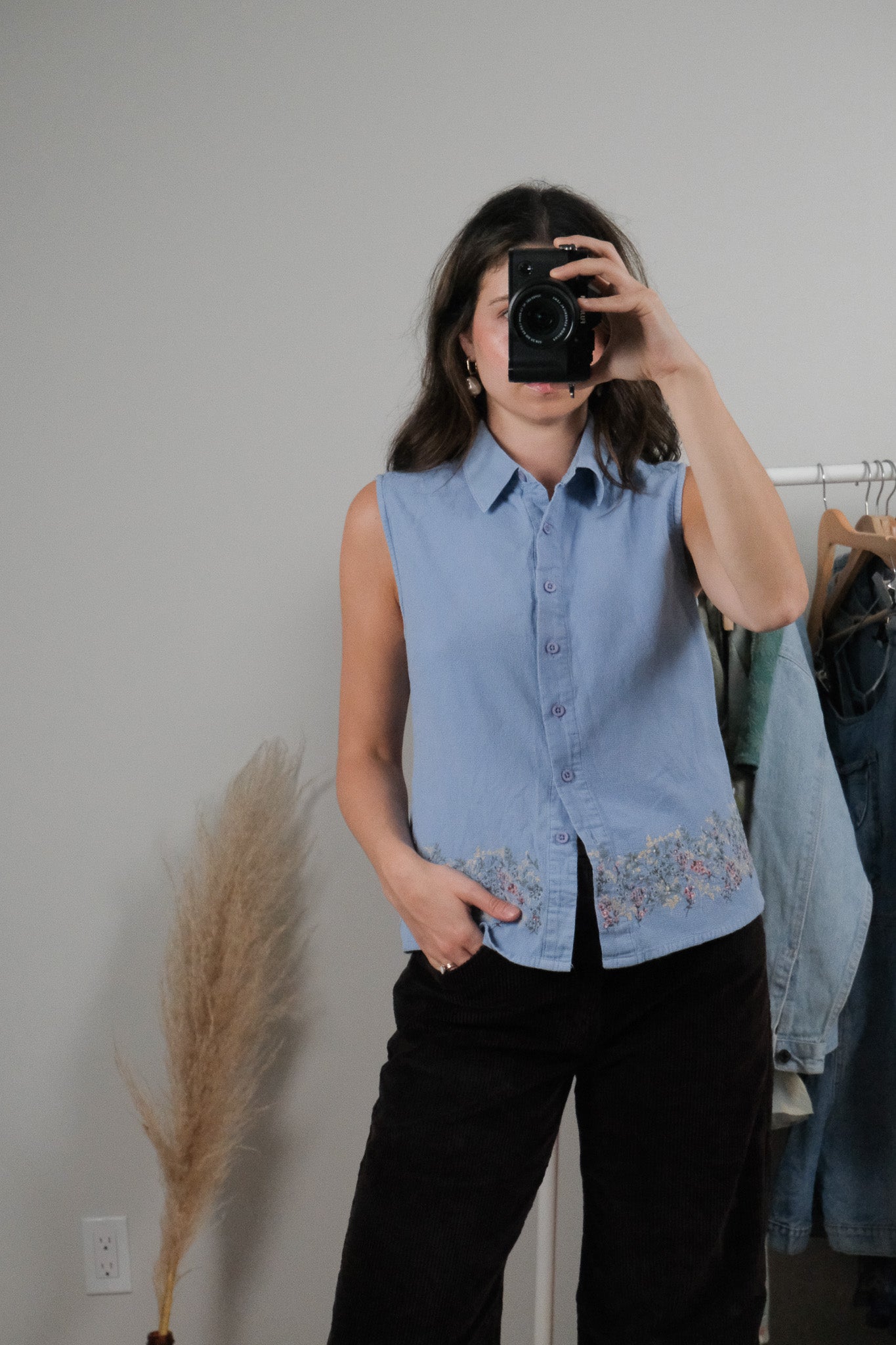 Vintage x Cotton Embroidered/Beaded Tank (M)