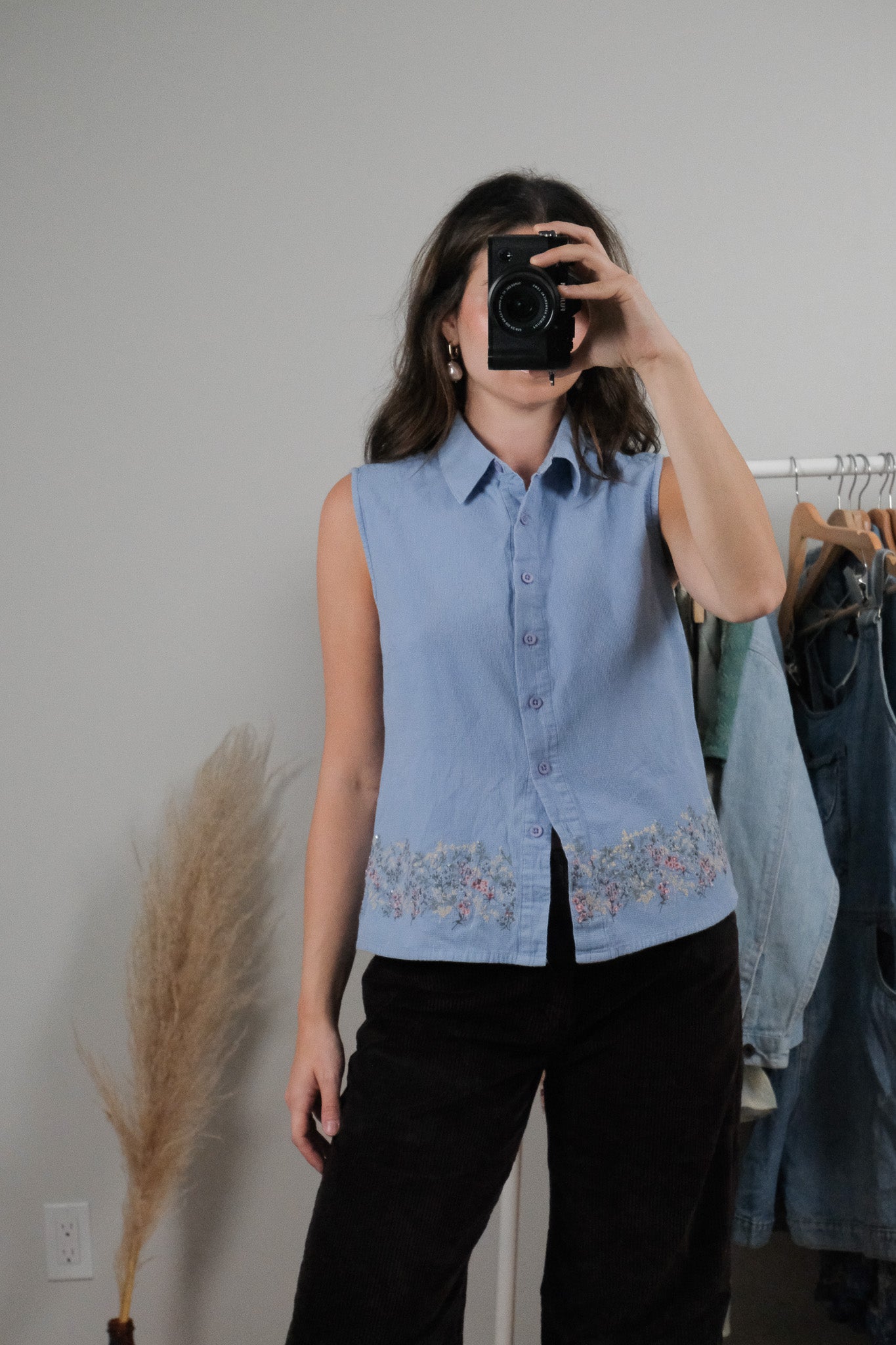 Vintage x Cotton Embroidered/Beaded Tank (M)