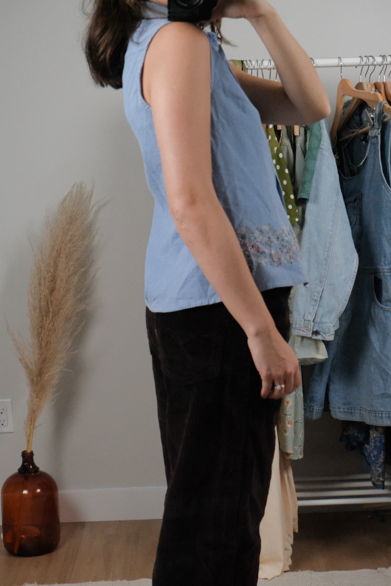 Vintage x Cotton Embroidered/Beaded Tank (M)