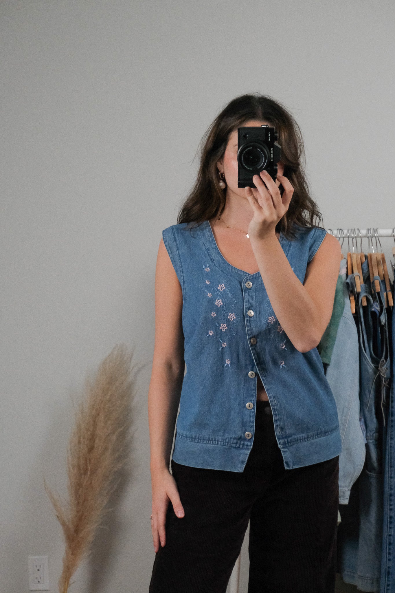 Vintage x Denim Embroidered Vest (M)