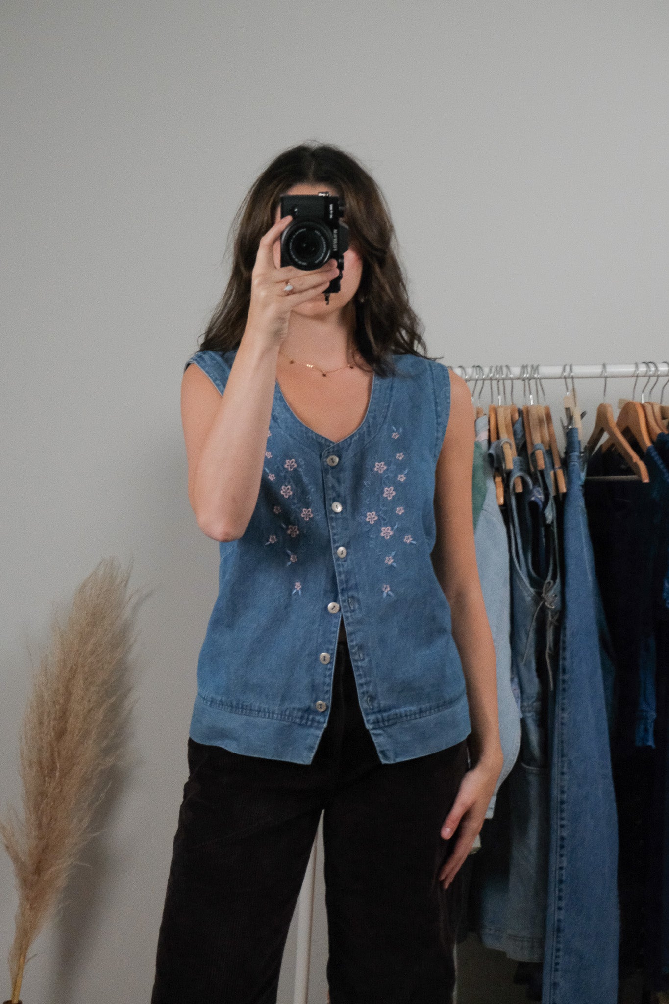Vintage x Denim Embroidered Vest (M)