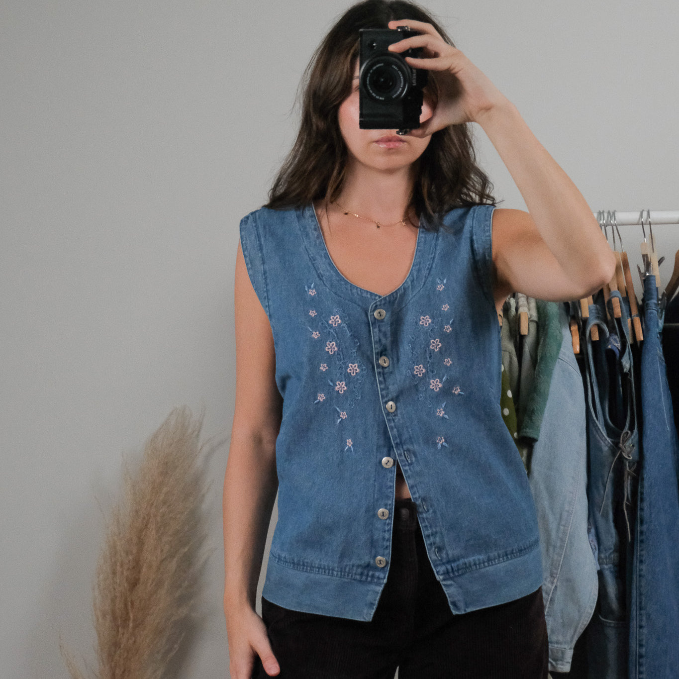 Vintage x Denim Embroidered Vest (M)