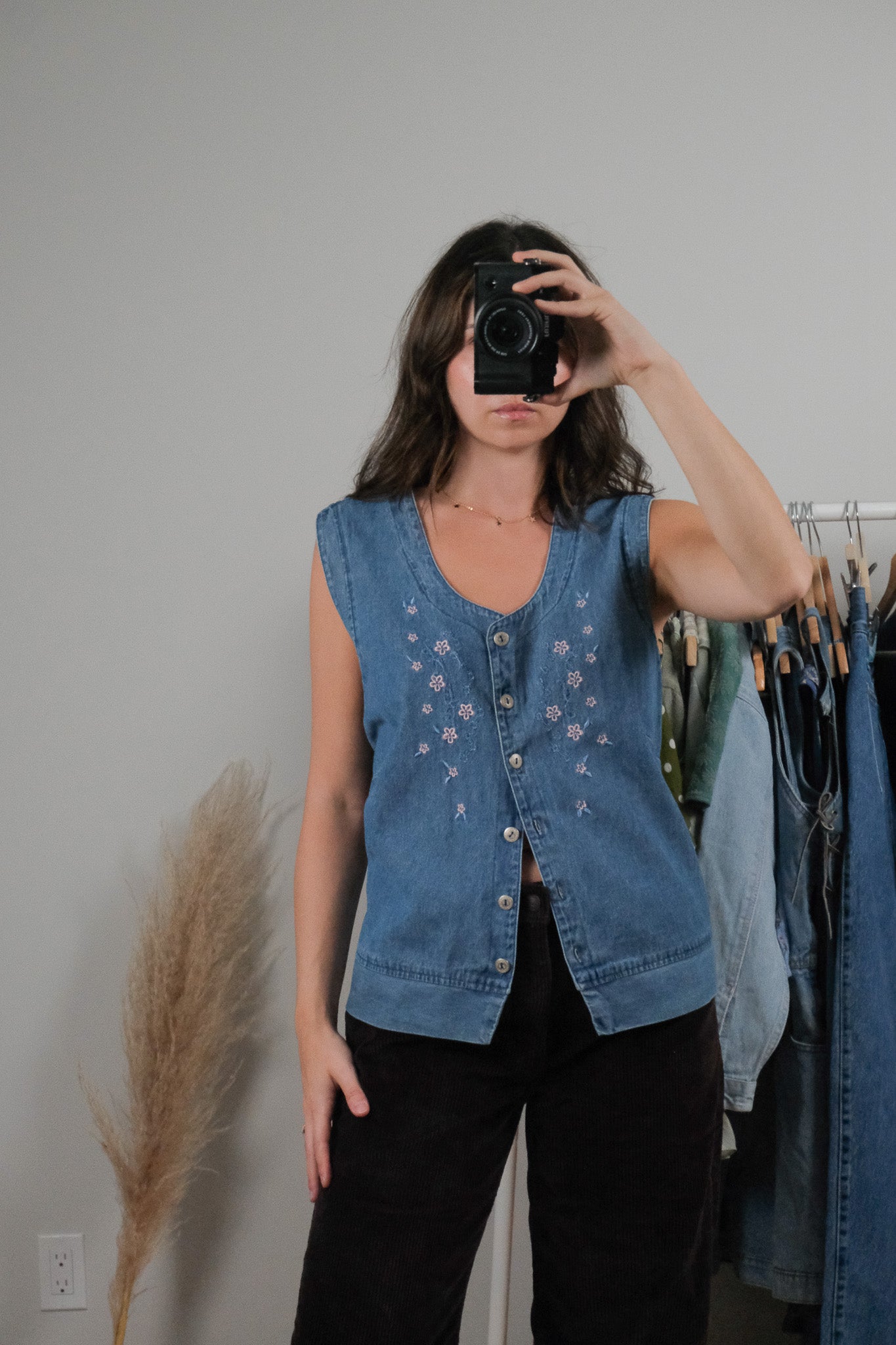 Vintage x Denim Embroidered Vest (M)