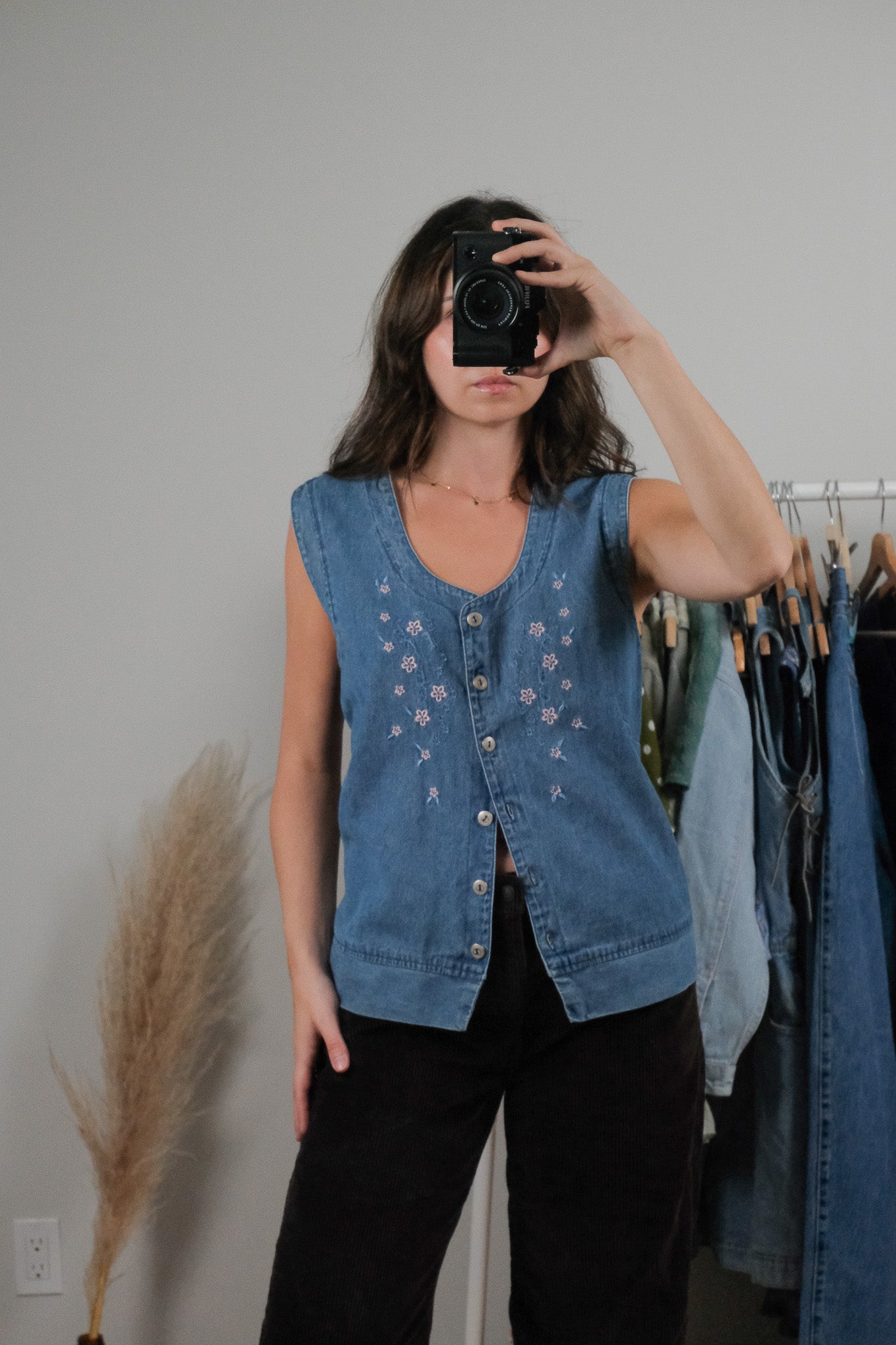 Vintage x Denim Embroidered Vest (M)