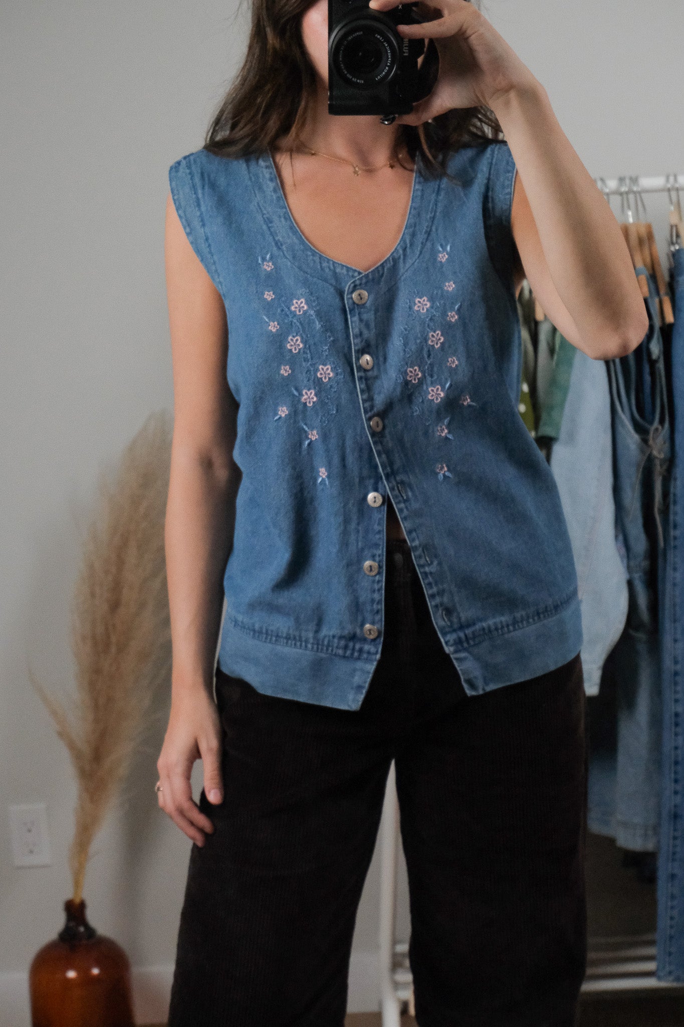 Vintage x Denim Embroidered Vest (M)