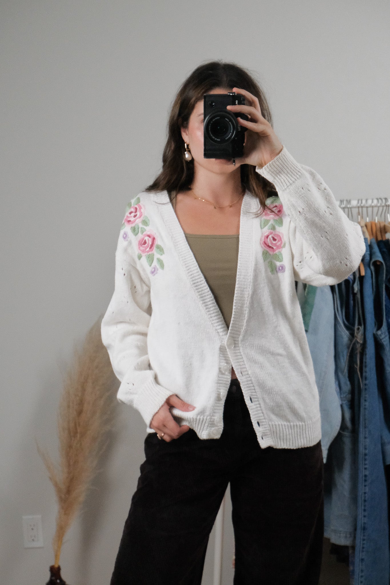 Vintage x Embroidered Cardigan (M)