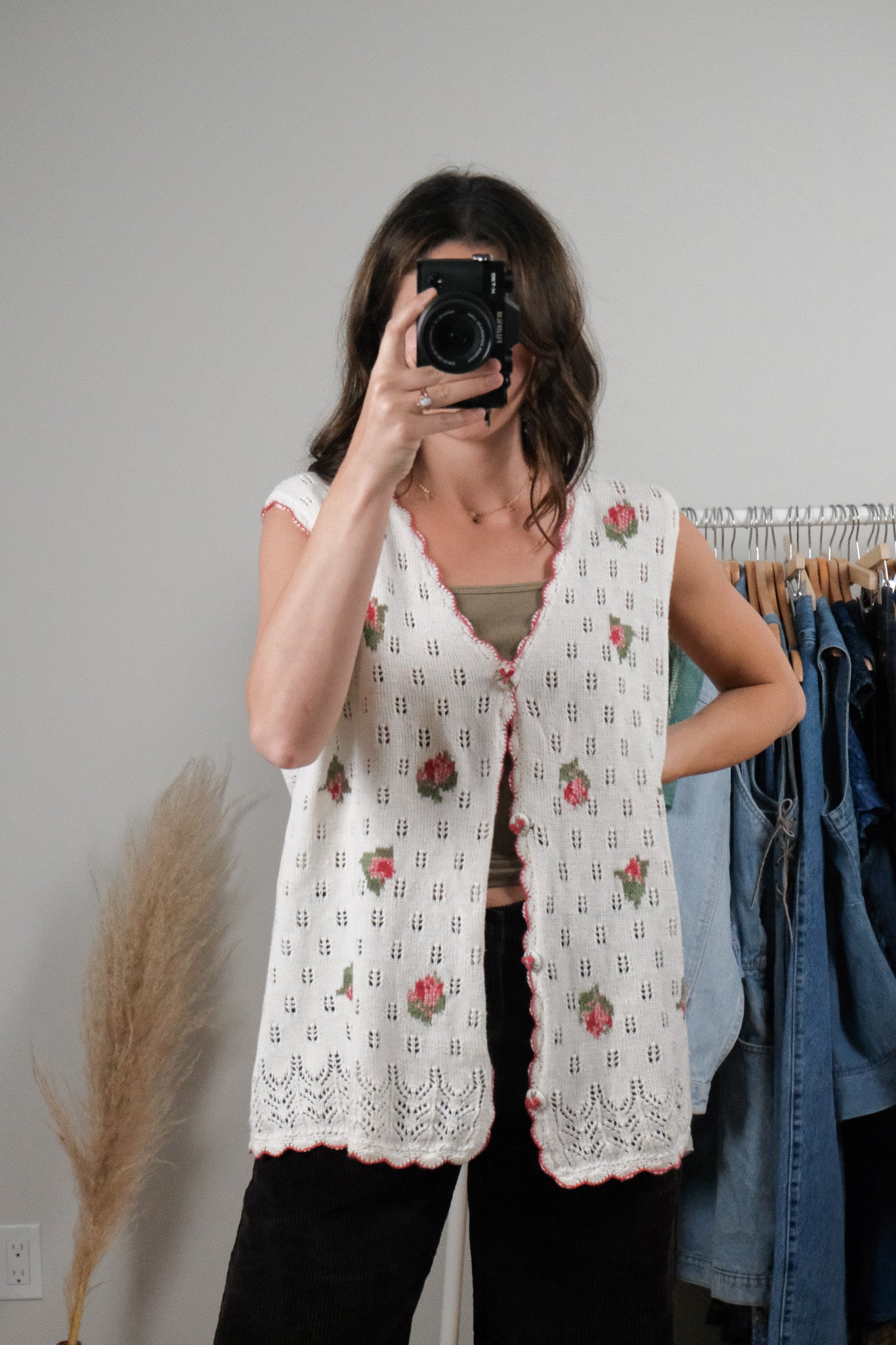 Vintage x Hand Embroidered Knit Vest (L/XL)