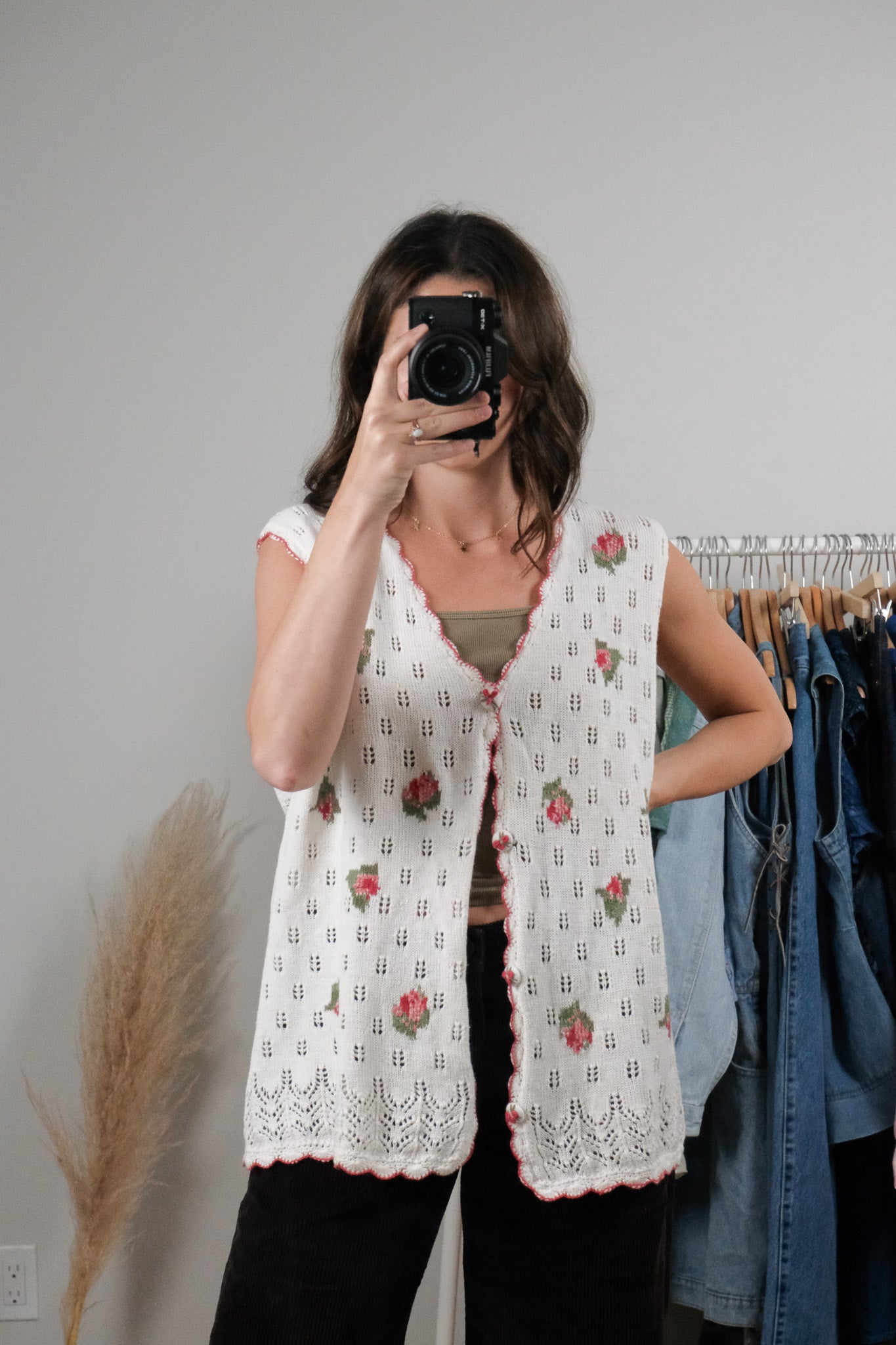 Vintage x Hand Embroidered Knit Vest (L/XL)