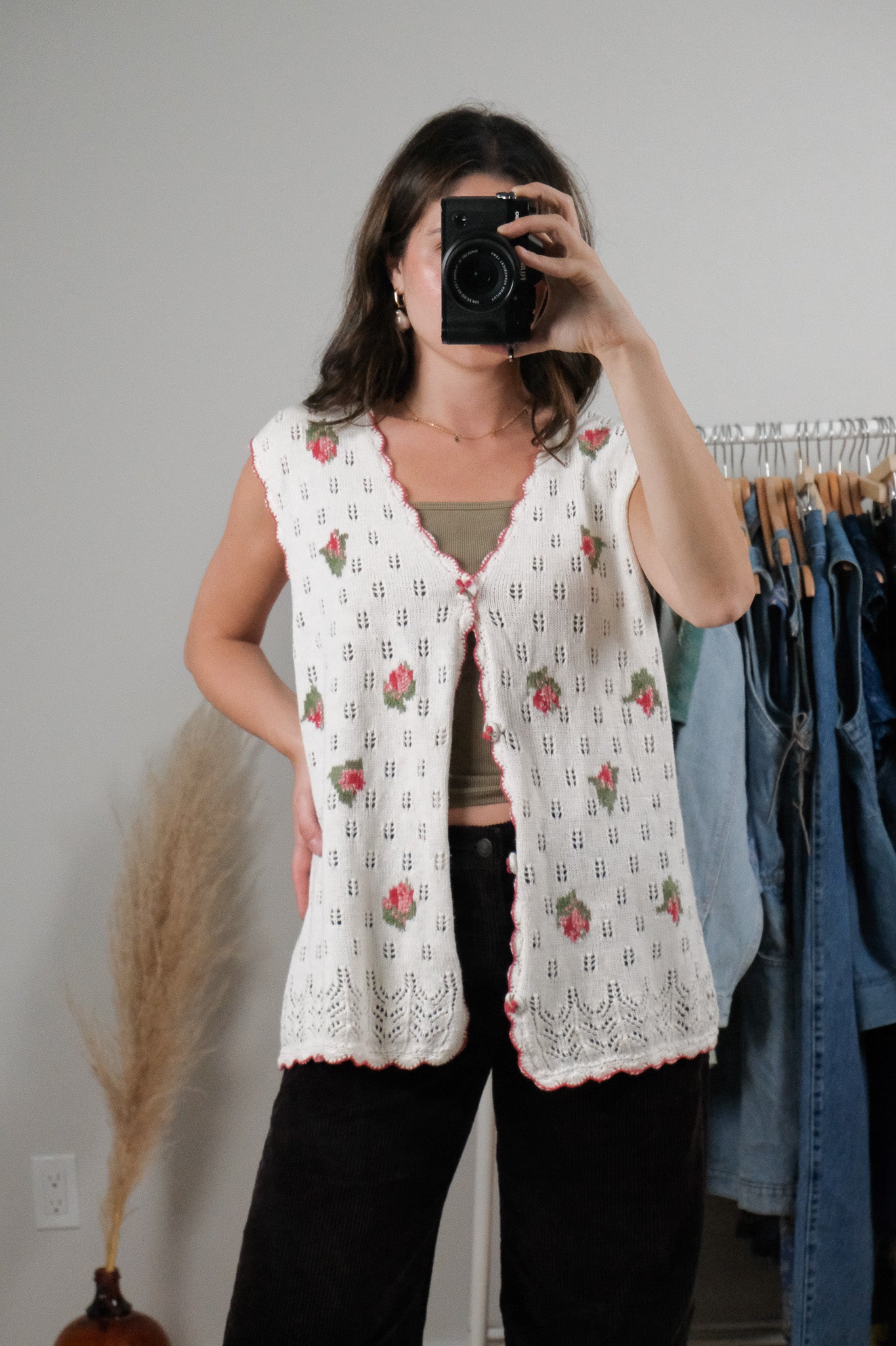 Vintage x Hand Embroidered Knit Vest (L/XL)