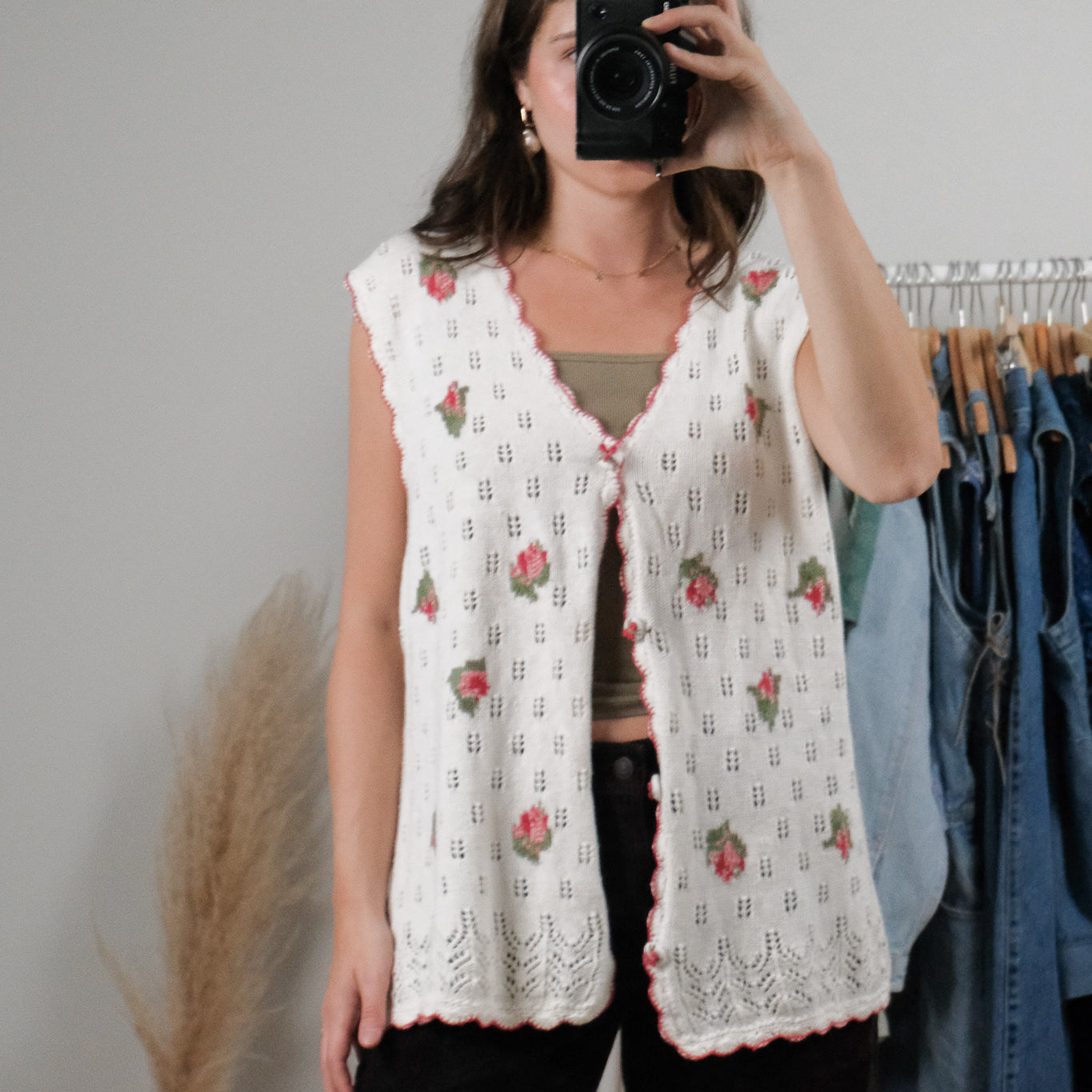 Vintage x Hand Embroidered Knit Vest (L/XL)