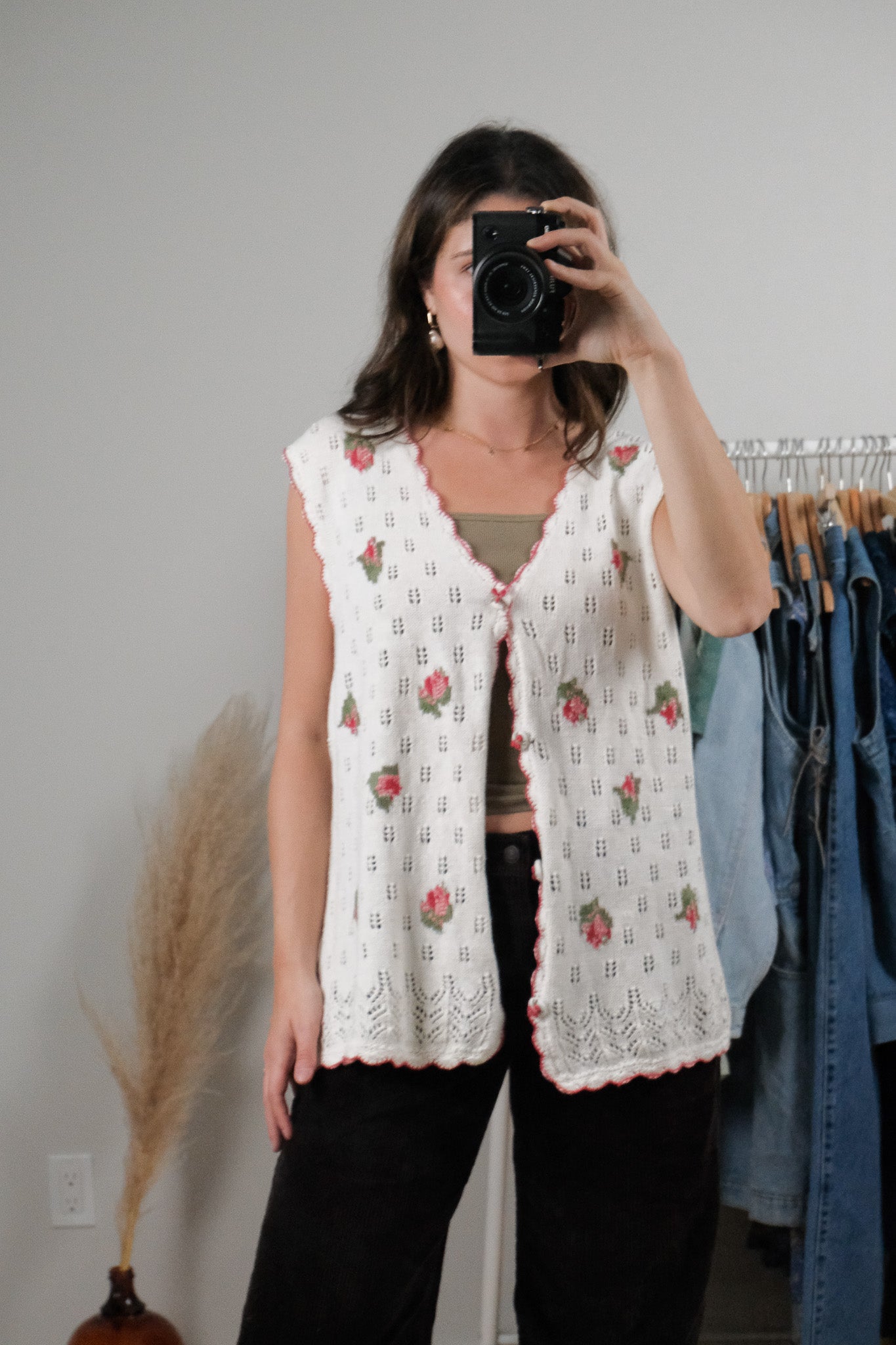Vintage x Hand Embroidered Knit Vest (L/XL)