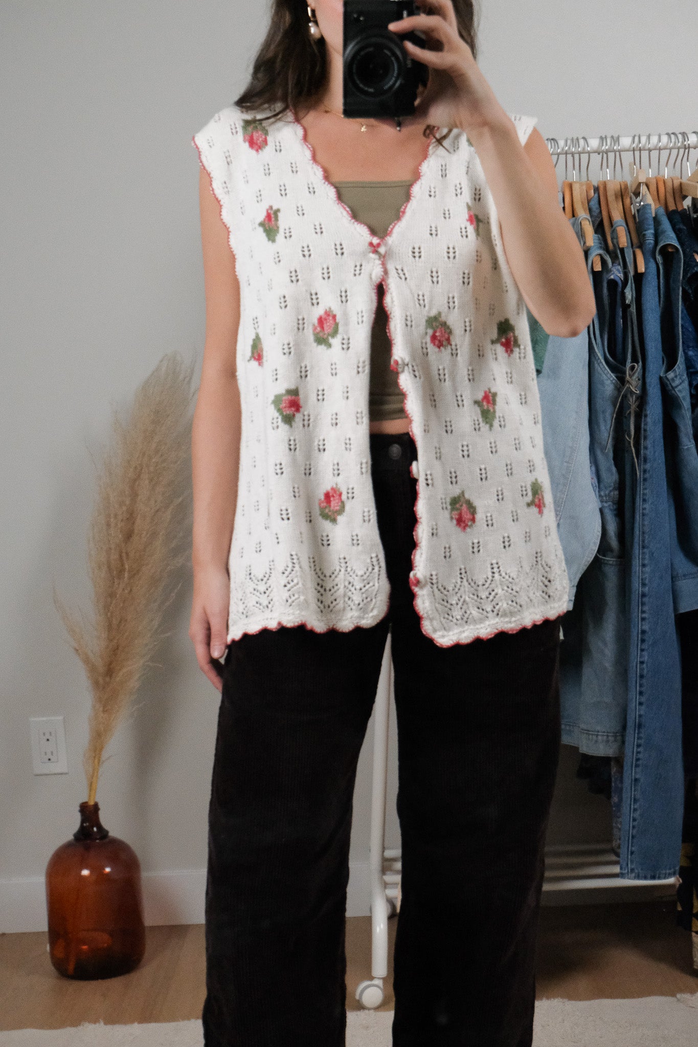 Vintage x Hand Embroidered Knit Vest (L/XL)