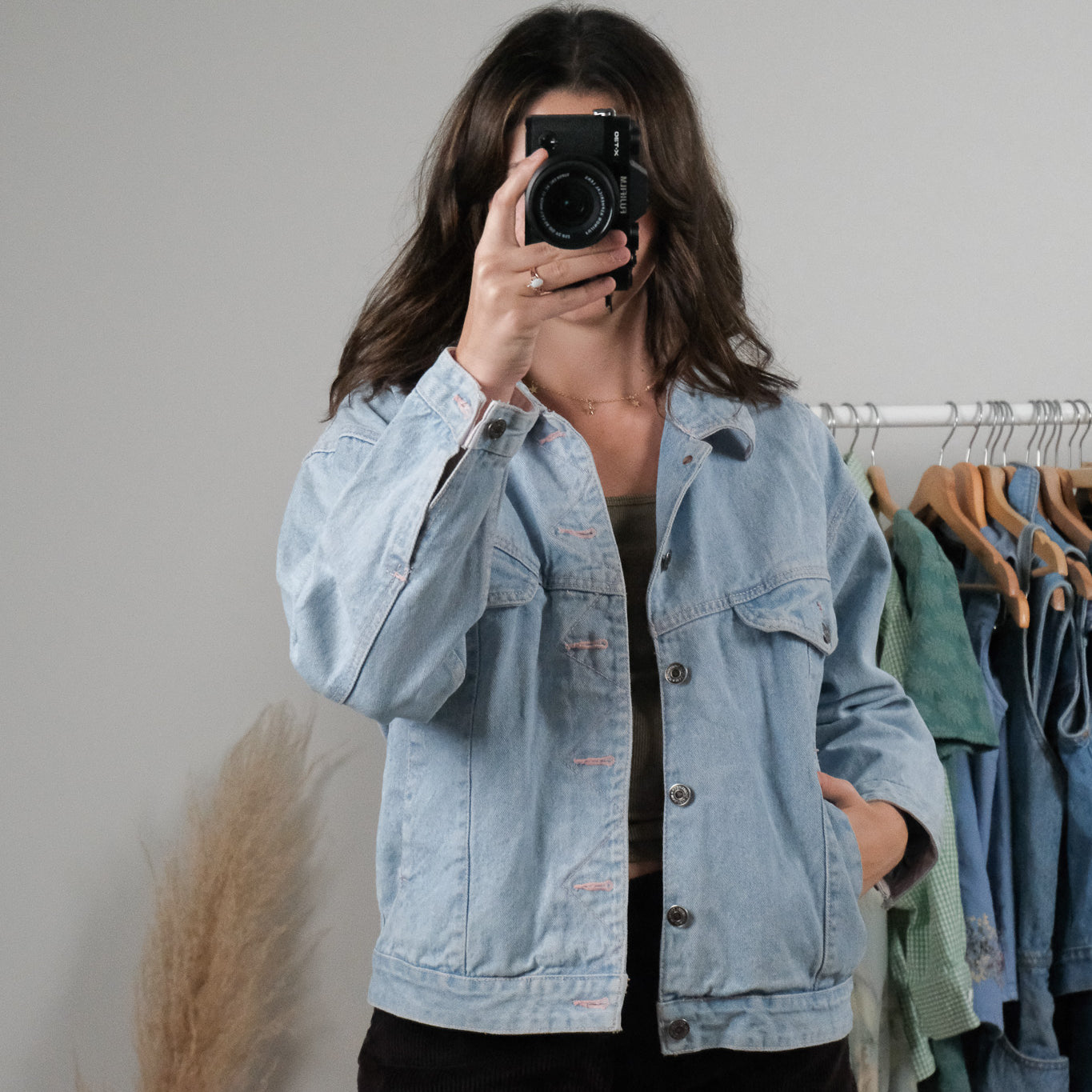 Vintage x Pink Trim Denim Jacket (M)