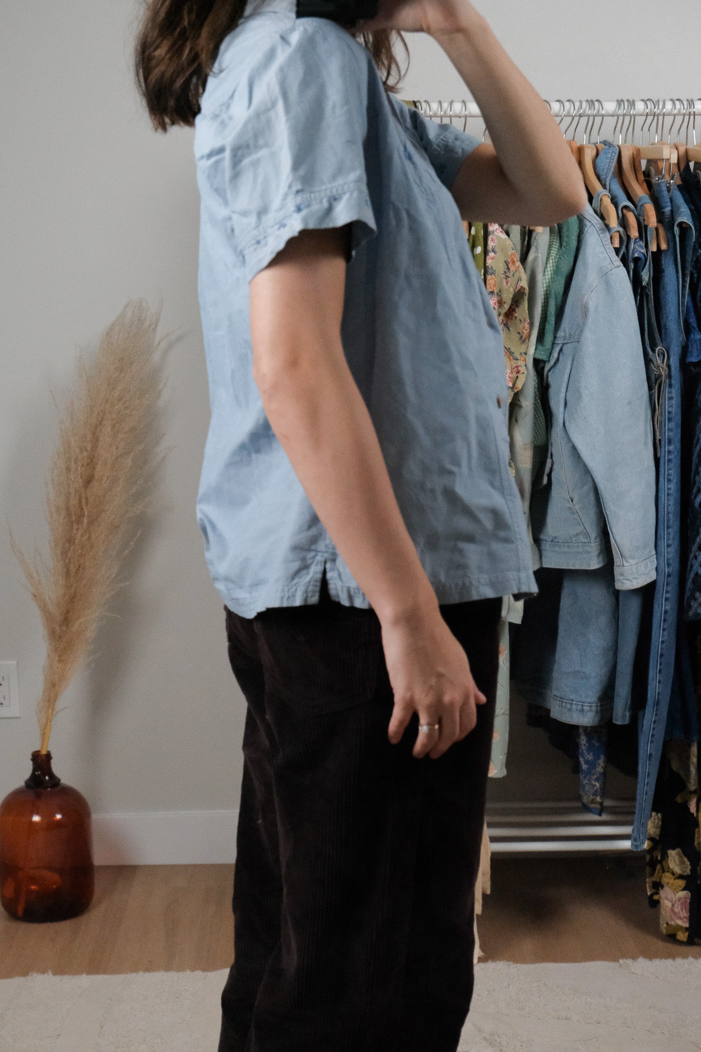 Vintage x Cotton Embroidered Short-Sleeve Top (M)