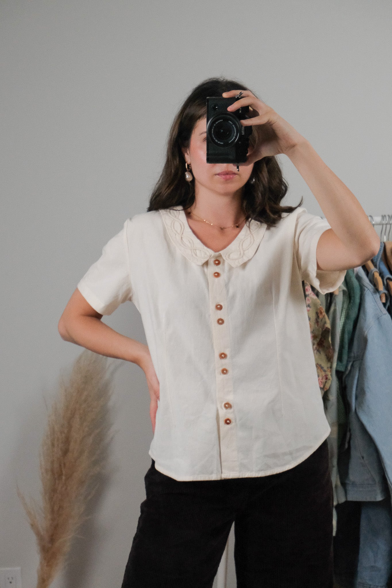 Vintage x Cotton Collared Blouse (M)