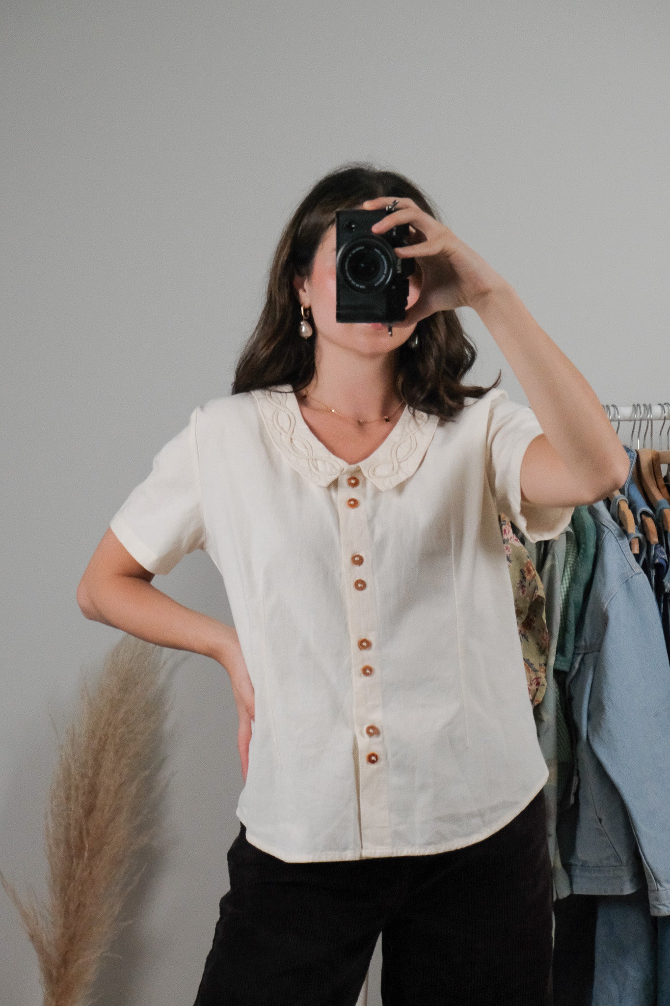 Vintage x Cotton Collared Blouse (M)