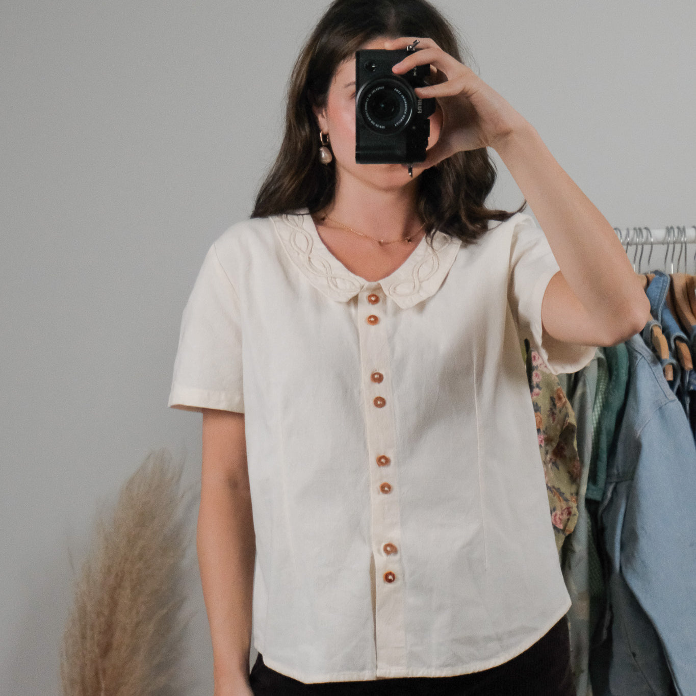 Vintage x Cotton Collared Blouse (M)