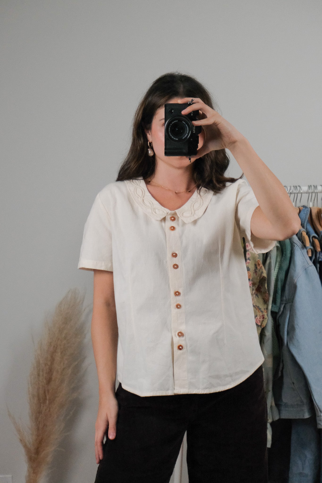 Vintage x Cotton Collared Blouse (M)