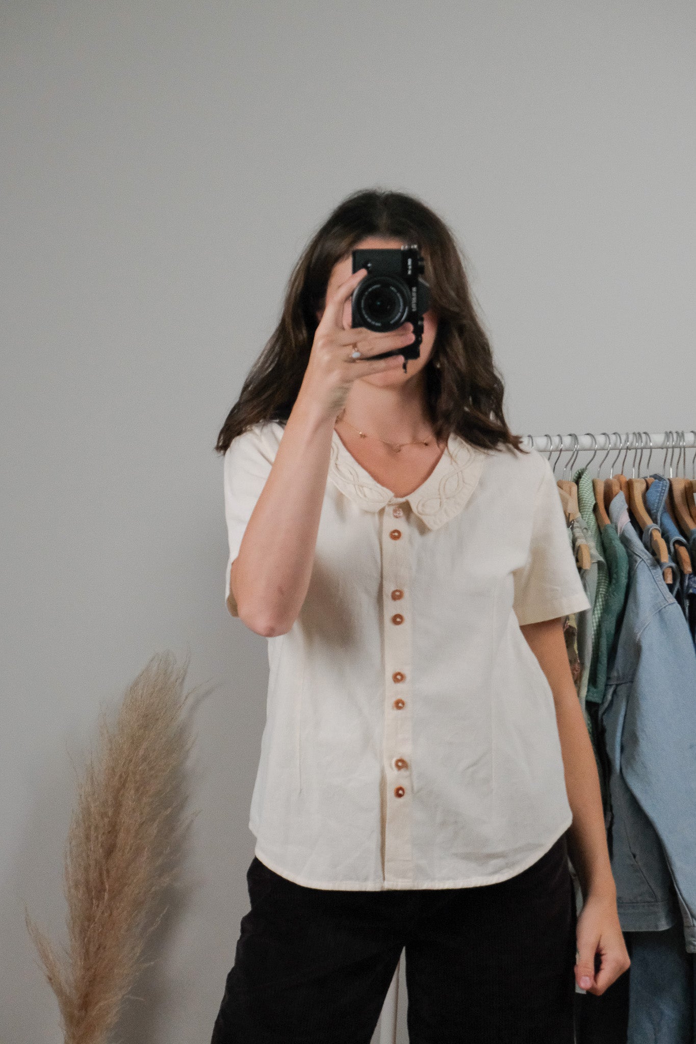 Vintage x Cotton Collared Blouse (M)