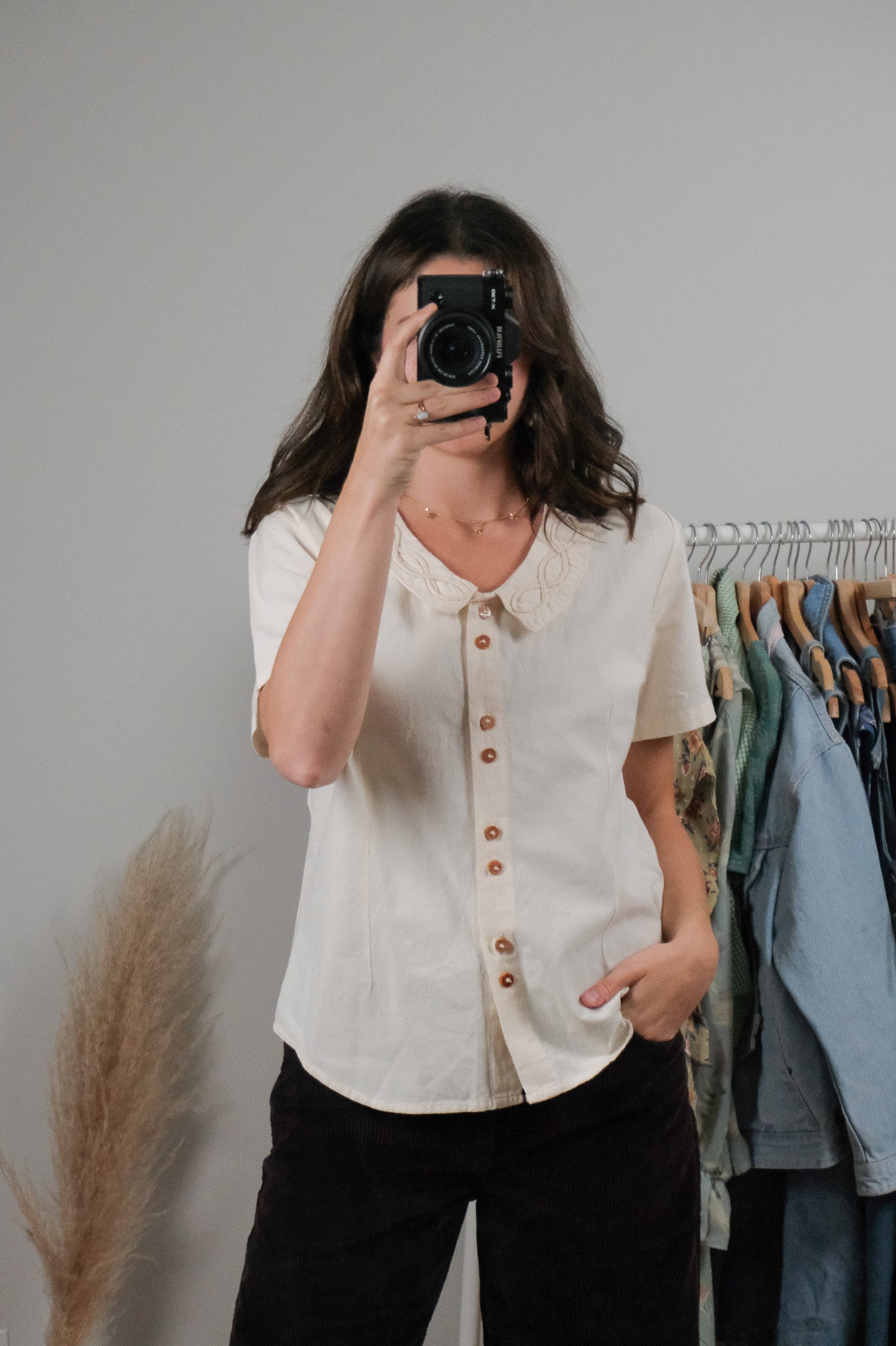 Vintage x Cotton Collared Blouse (M)