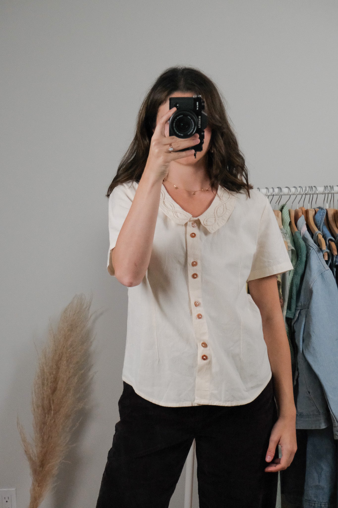 Vintage x Cotton Collared Blouse (M)