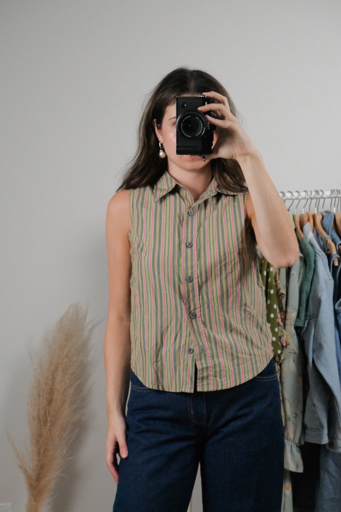 Vintage x Cotton Striped Collared Tank (XS)