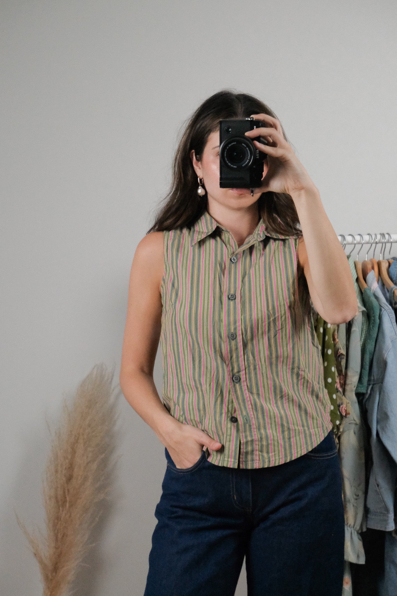 Vintage x Cotton Striped Collared Tank (XS)
