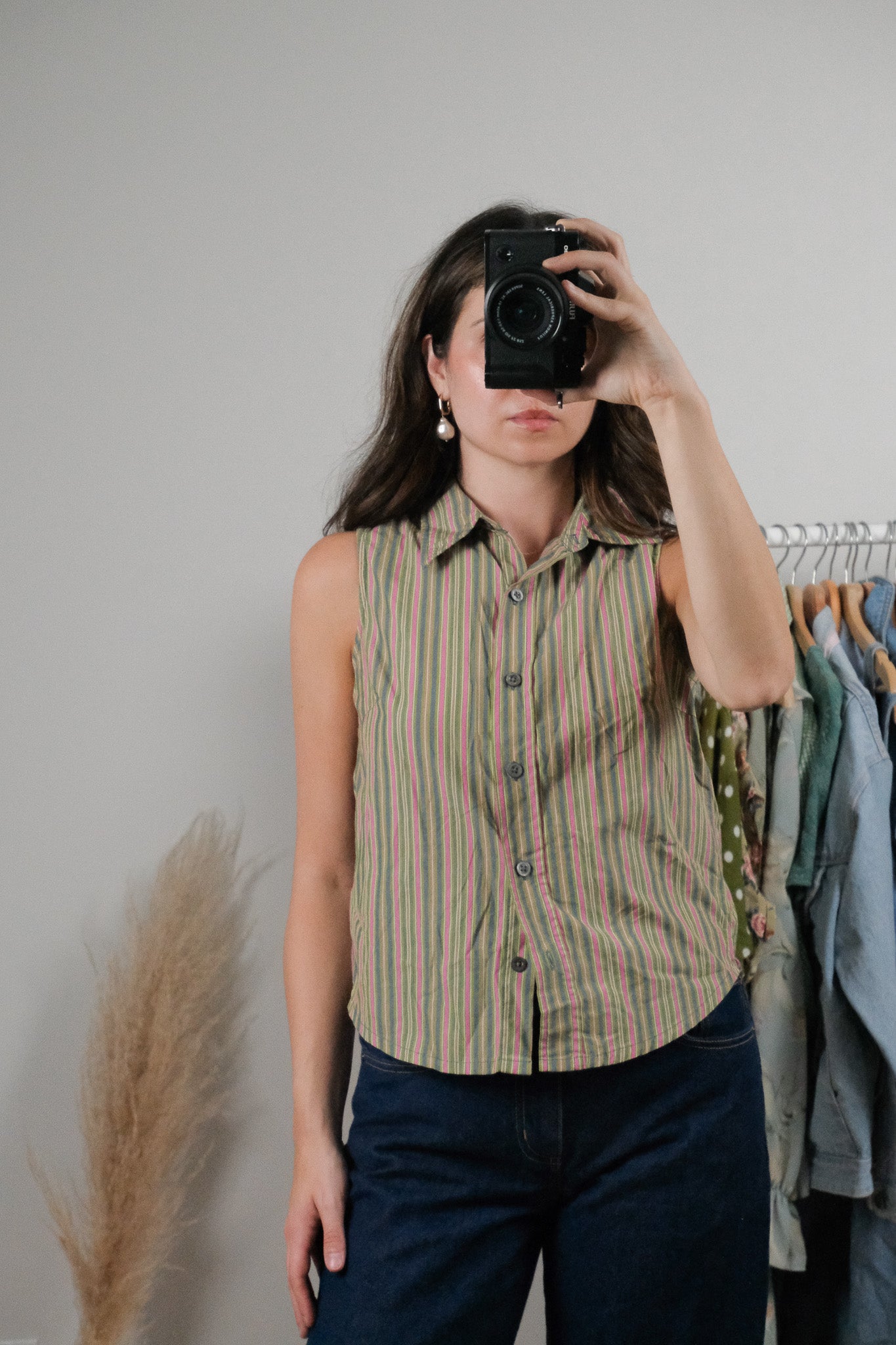 Vintage x Cotton Striped Collared Tank (XS)
