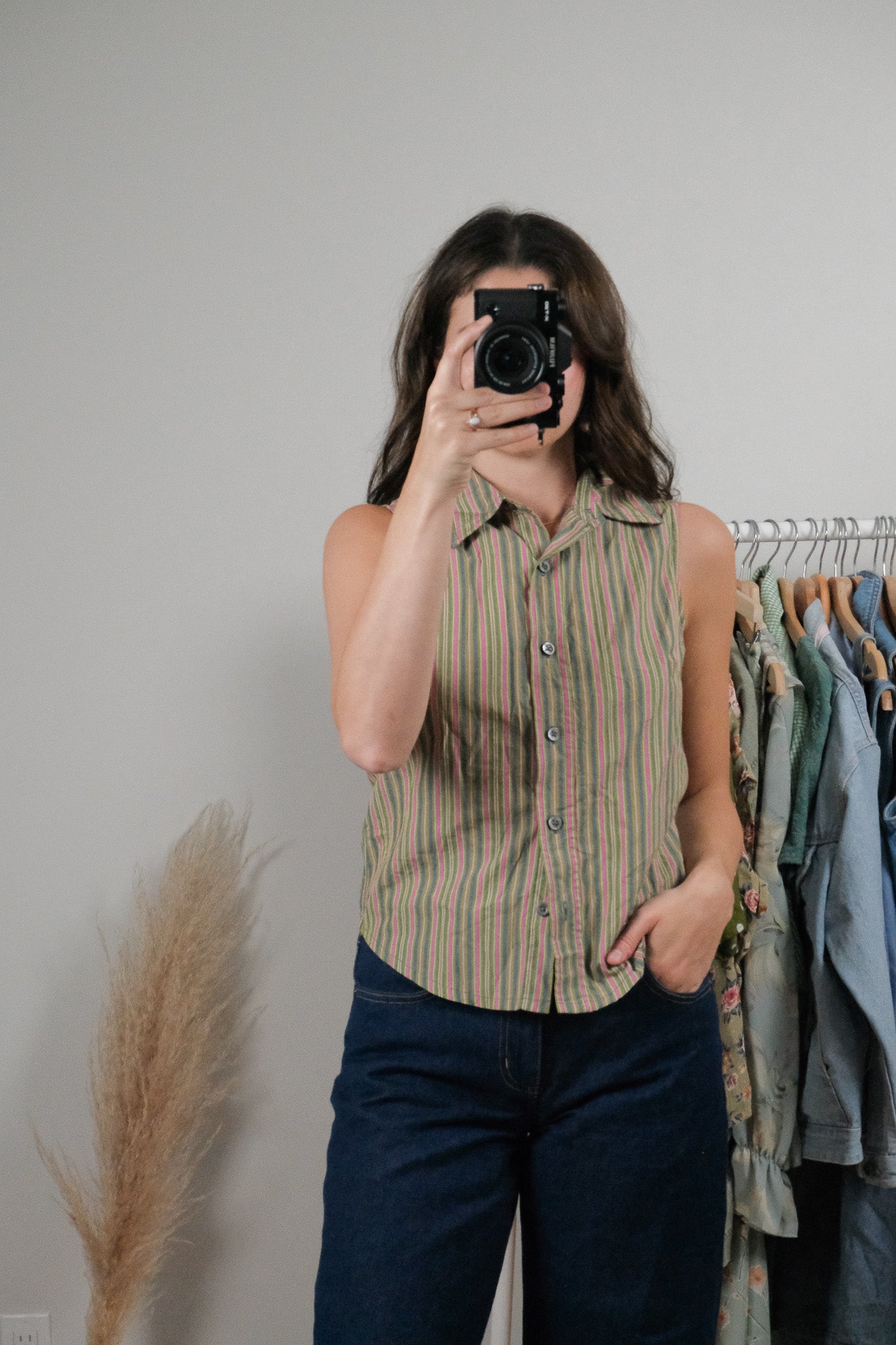 Vintage x Cotton Striped Collared Tank (XS)