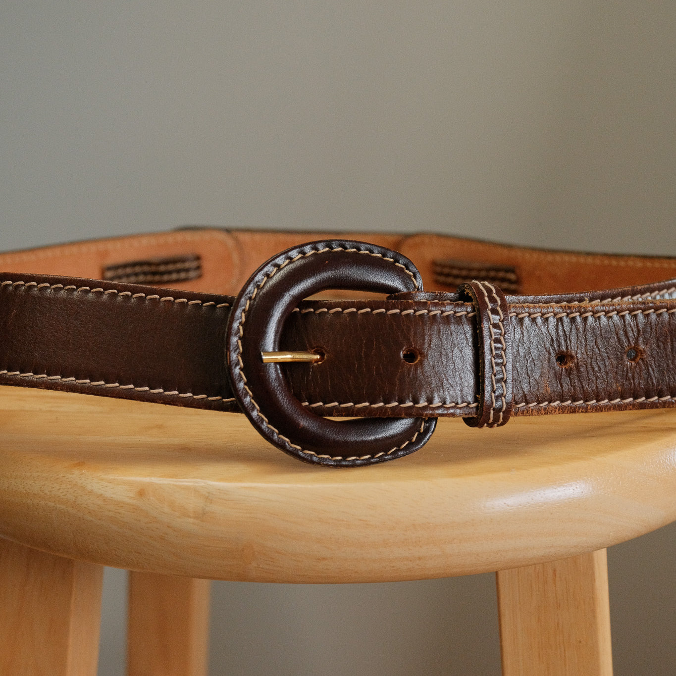Made in USA x Vintage x Leather Belt (S)