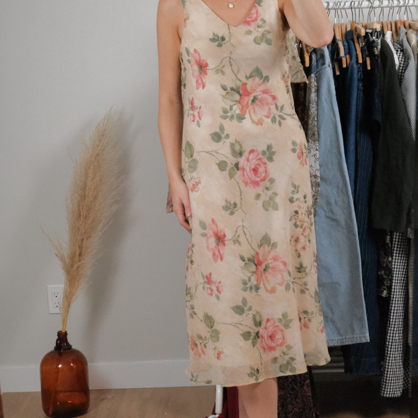 Vintage x Scarf Floral Maxi Dress (8/10)