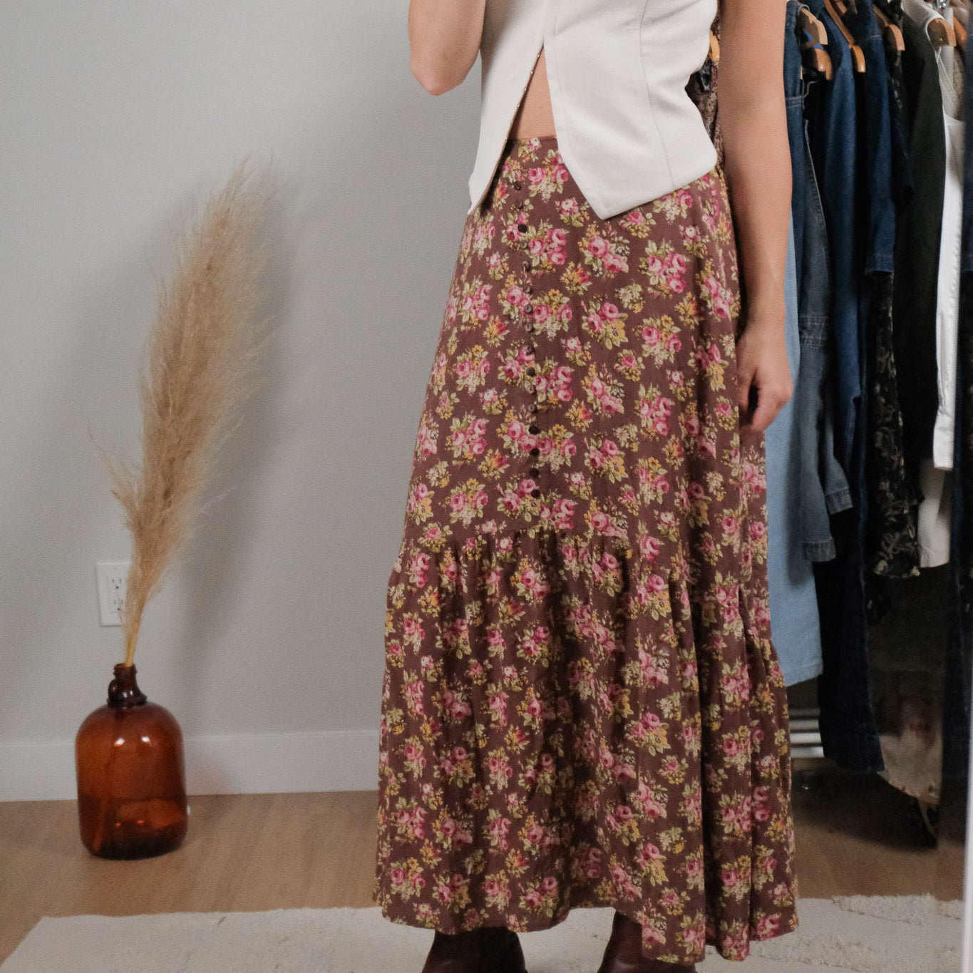Vintage x April Cornell x Floral Maxi Skirt (6)