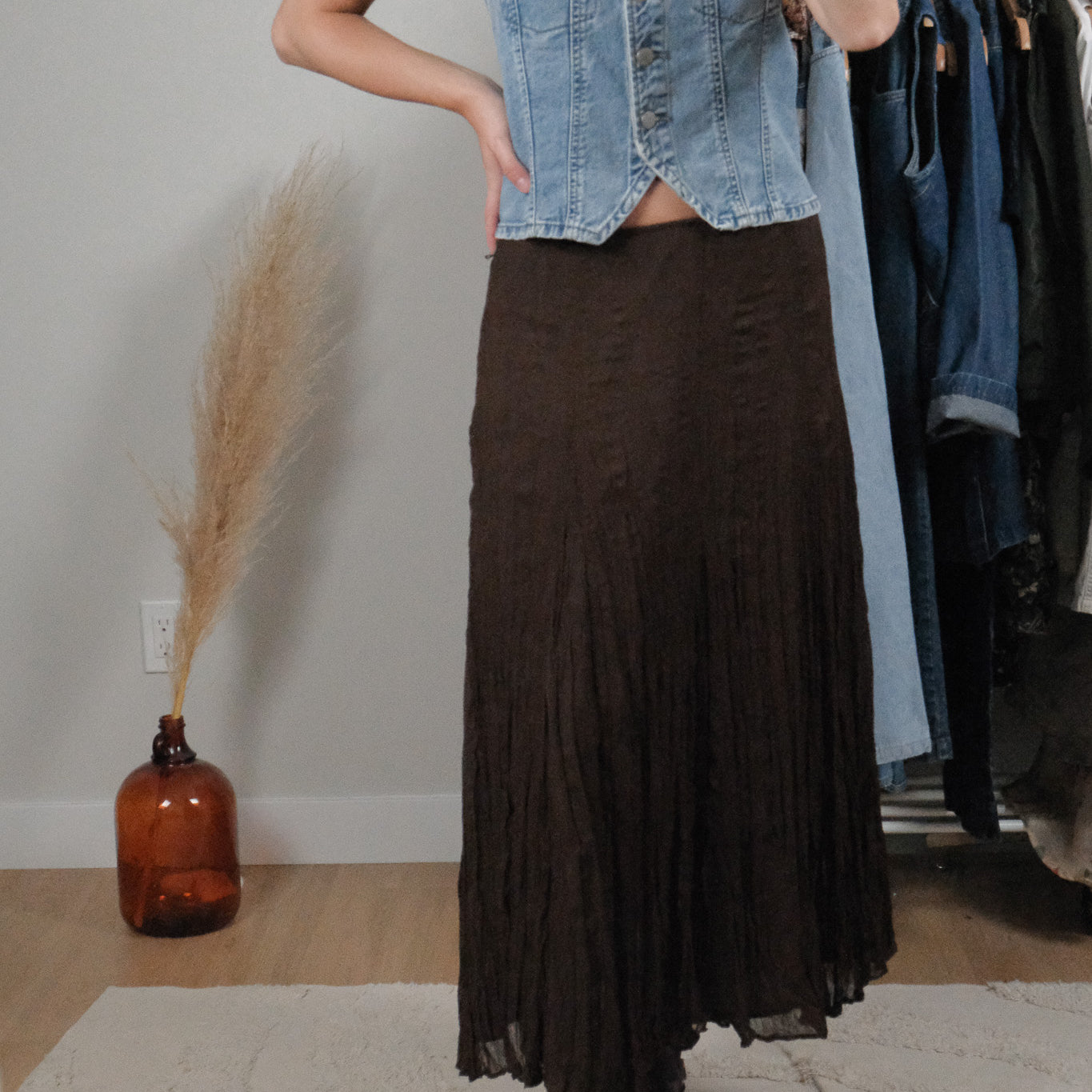 Vintage x Crinkle Chiffon Maxi Skirt (10)