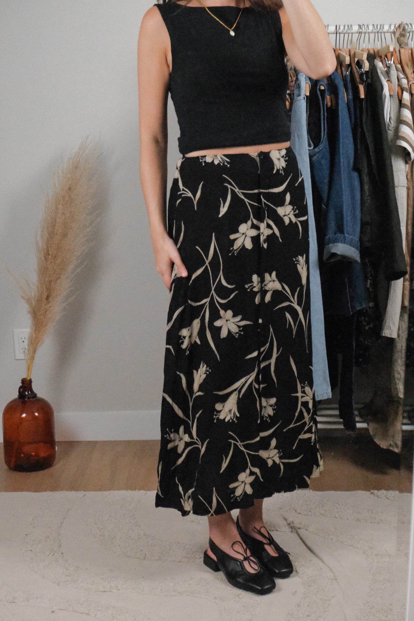 Vintage x Patterned/Flower Maxi Skirt (6)