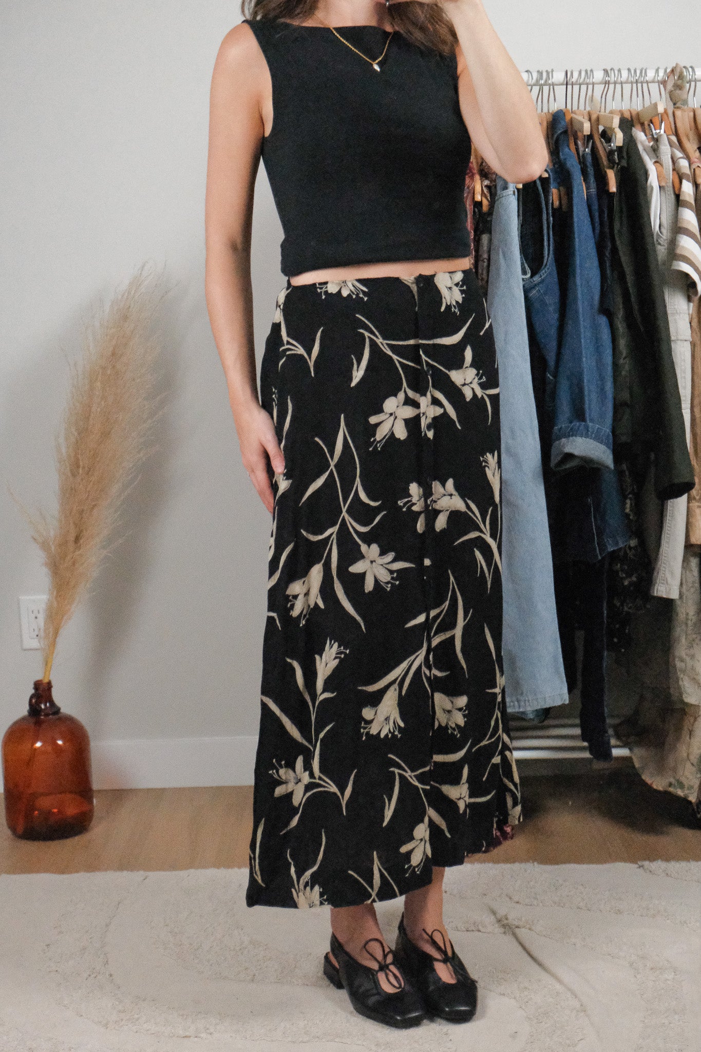 Vintage x Patterned/Flower Maxi Skirt (6)
