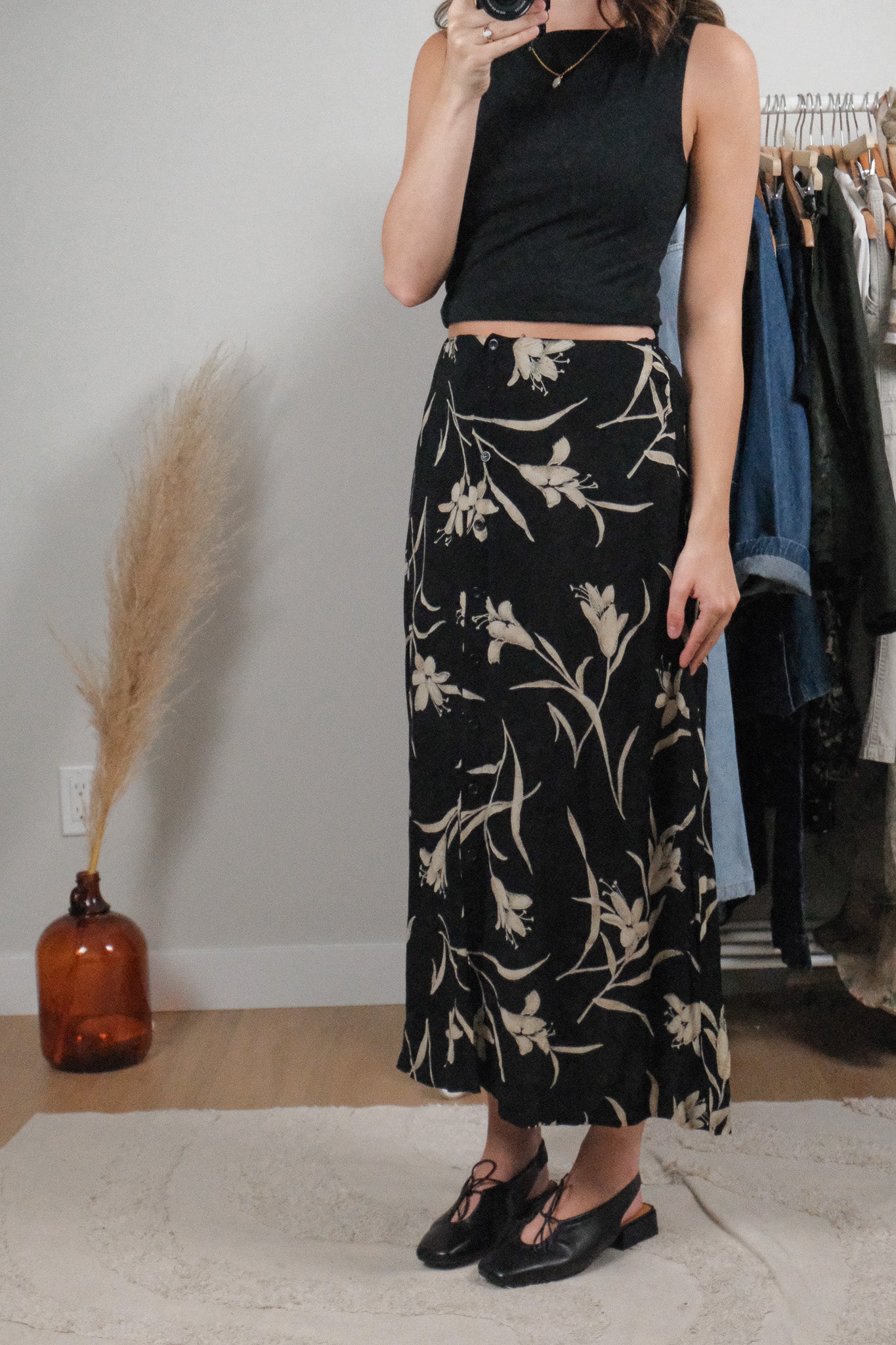 Vintage x Patterned/Flower Maxi Skirt (6)