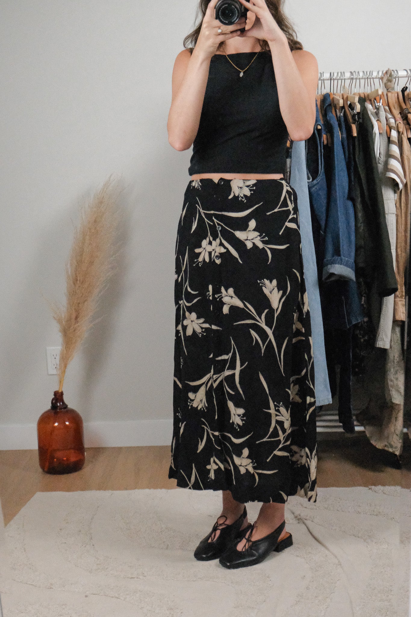 Vintage x Patterned/Flower Maxi Skirt (6)