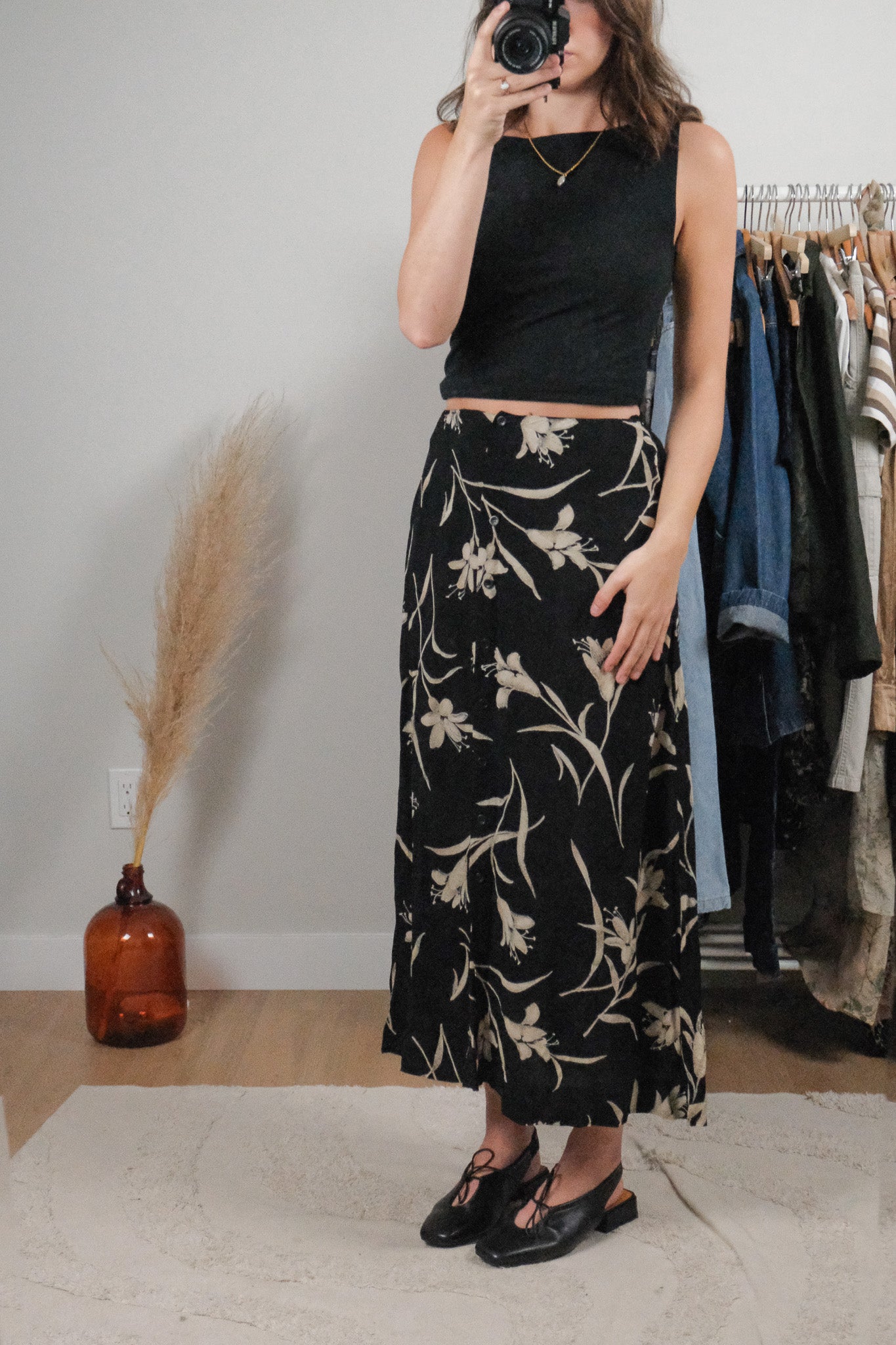 Vintage x Patterned/Flower Maxi Skirt (6)