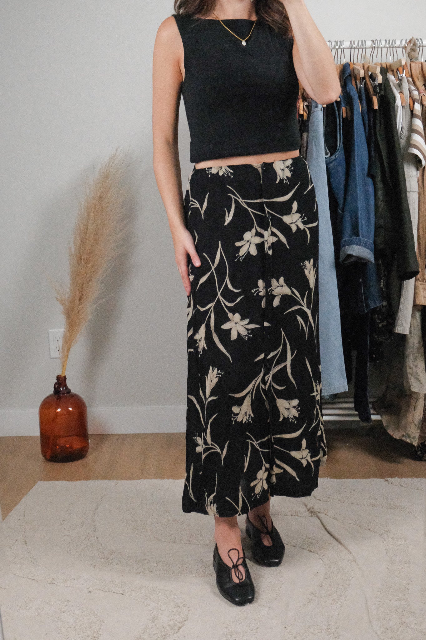 Vintage x Patterned/Flower Maxi Skirt (6)