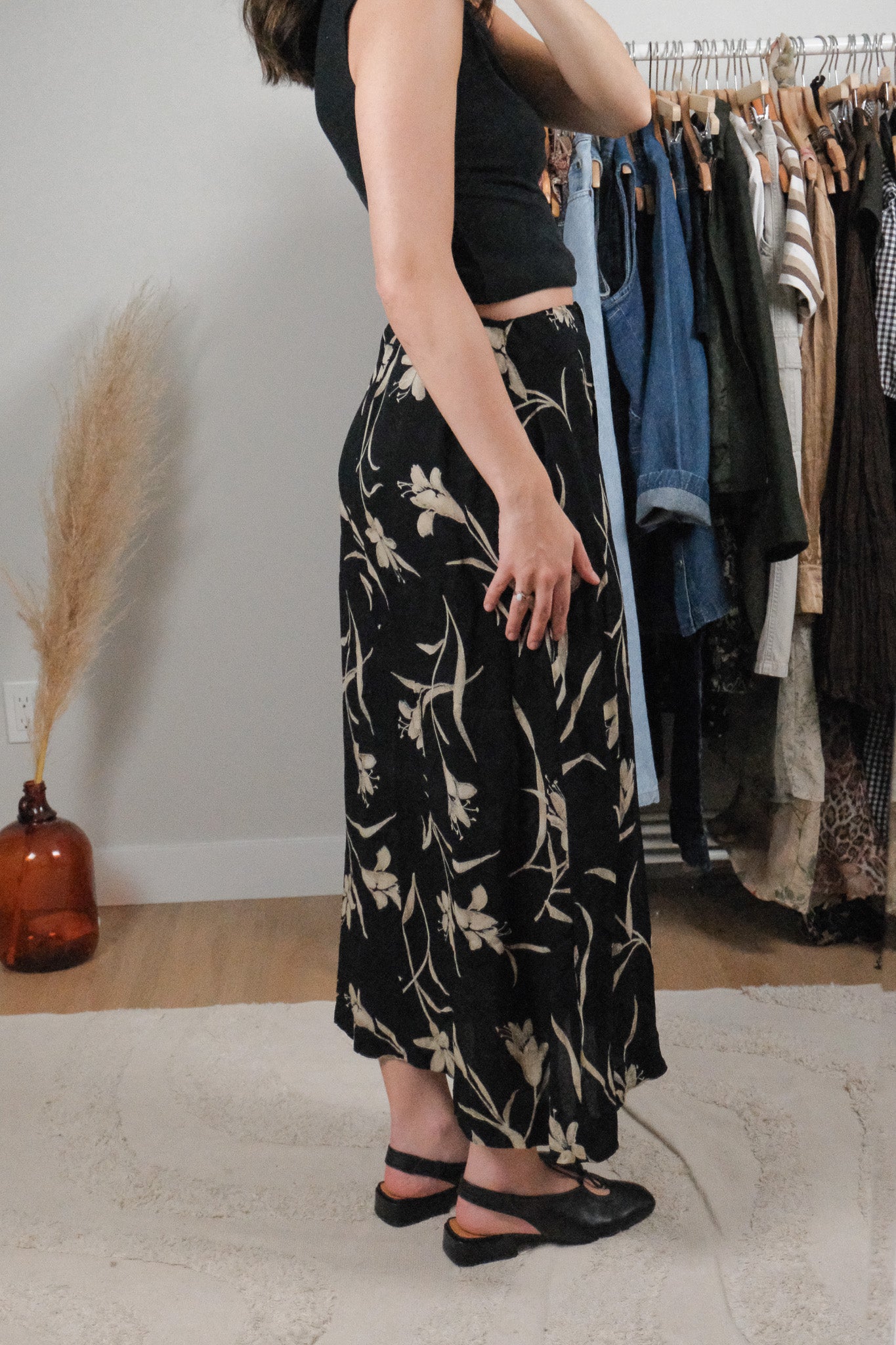 Vintage x Patterned/Flower Maxi Skirt (6)