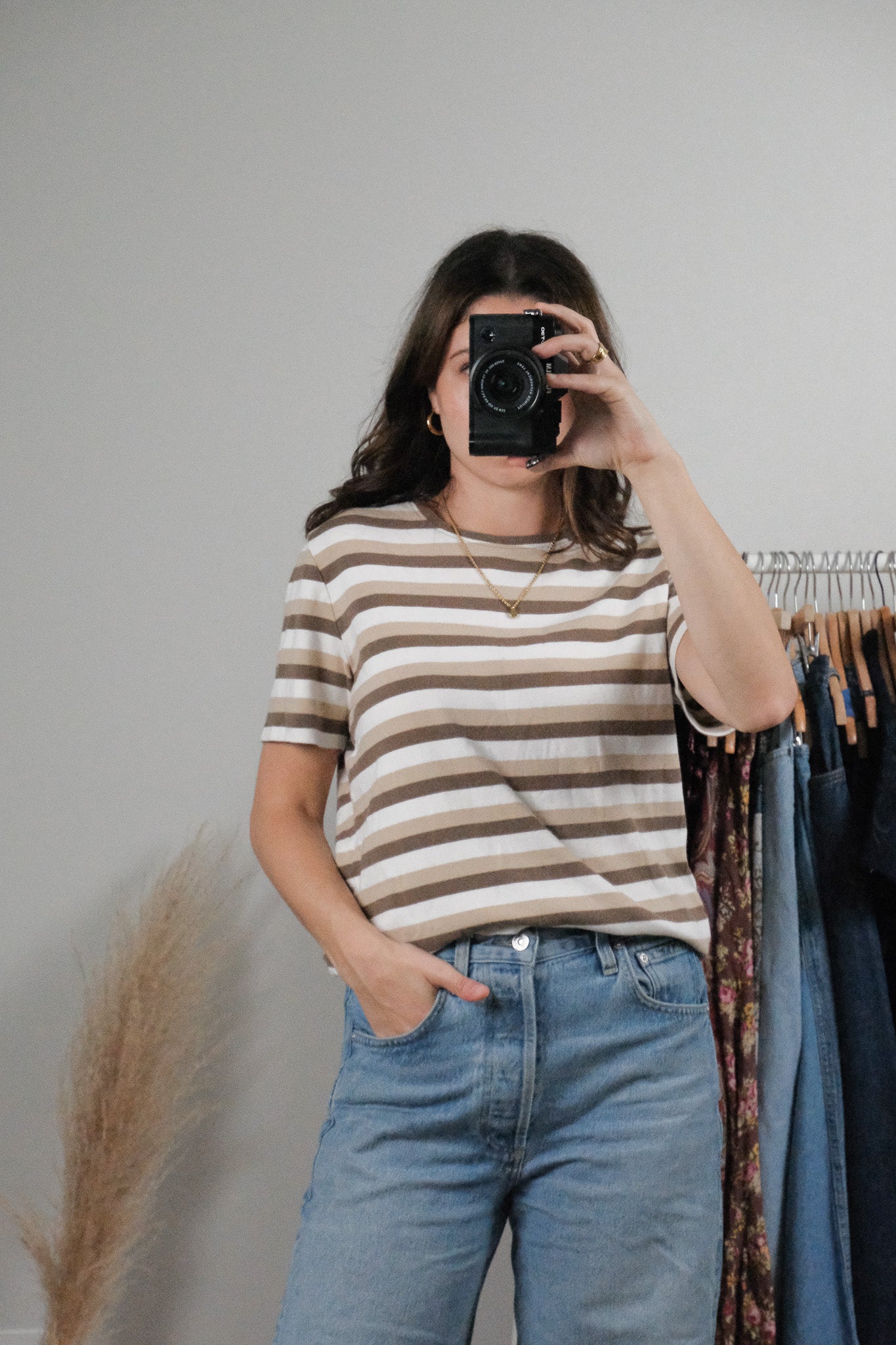 Vintage x Cotton Striped T-Shirt (L)