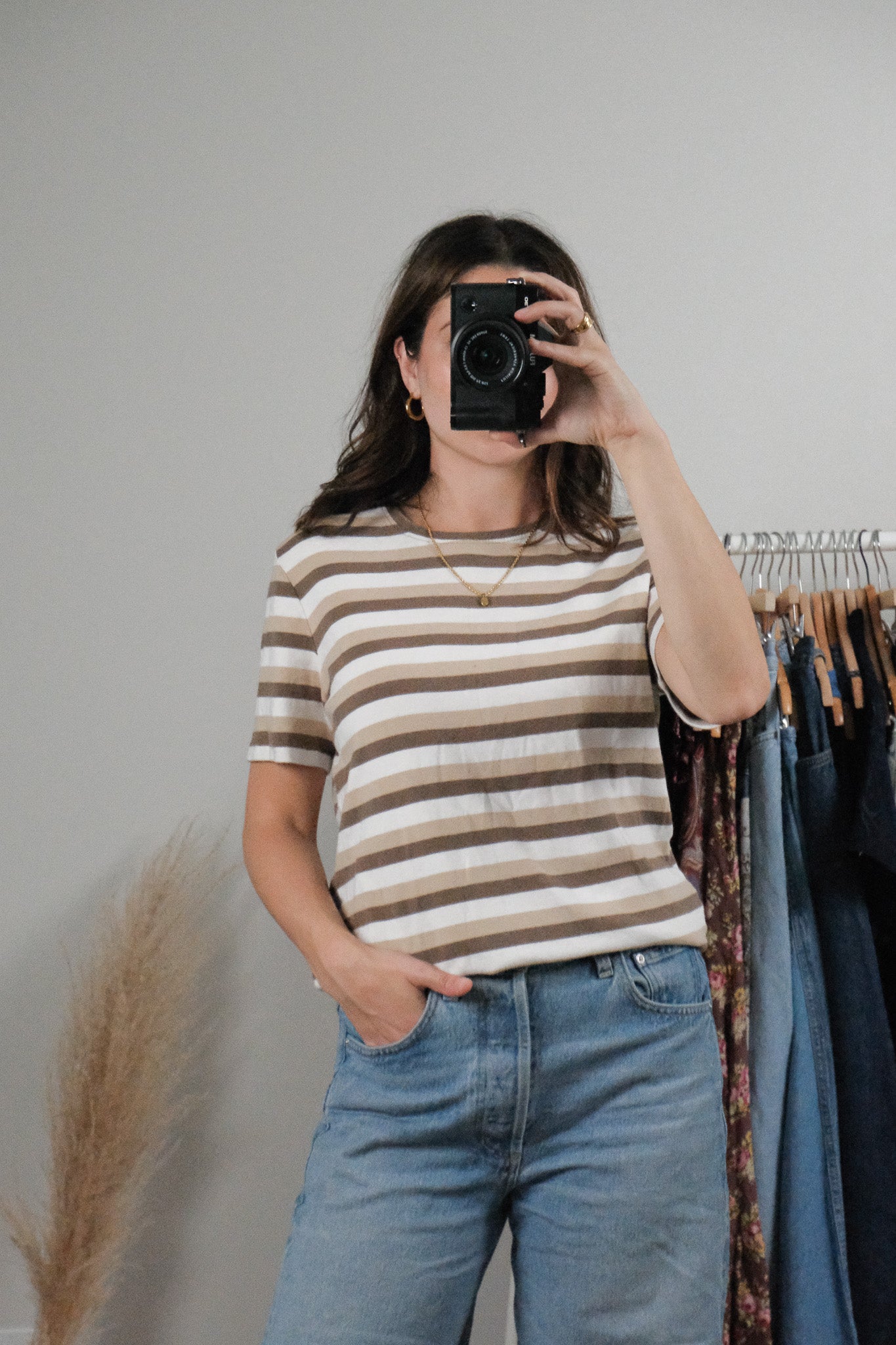Vintage x Cotton Striped T-Shirt (L)