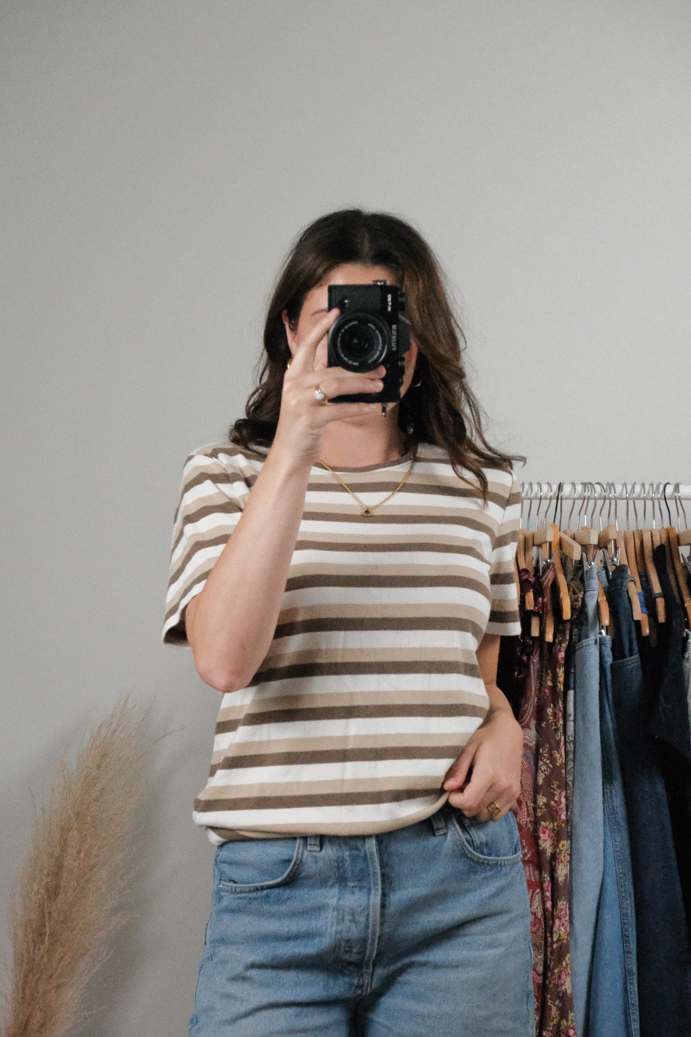 Vintage x Cotton Striped T-Shirt (L)