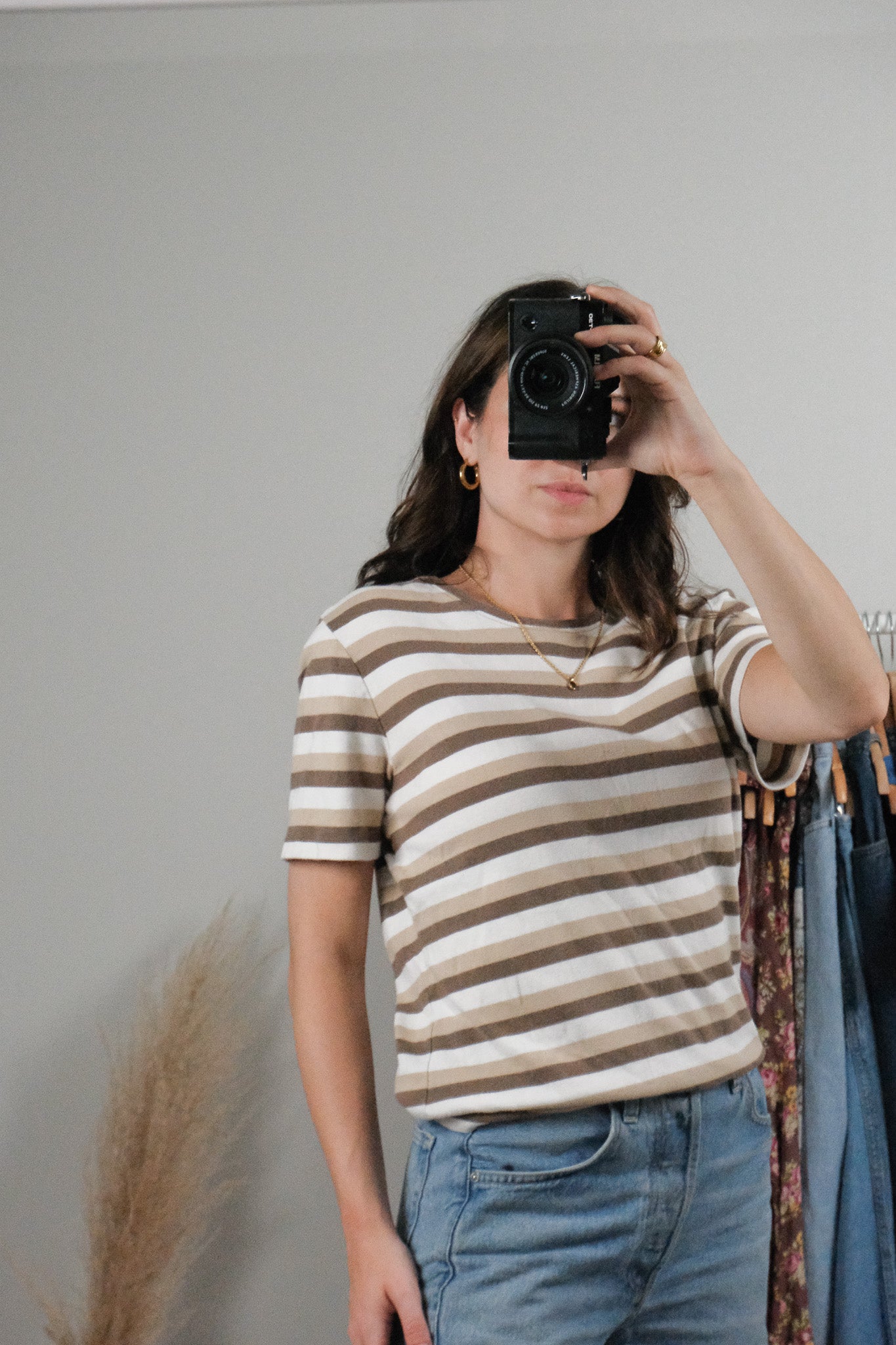 Vintage x Cotton Striped T-Shirt (L)